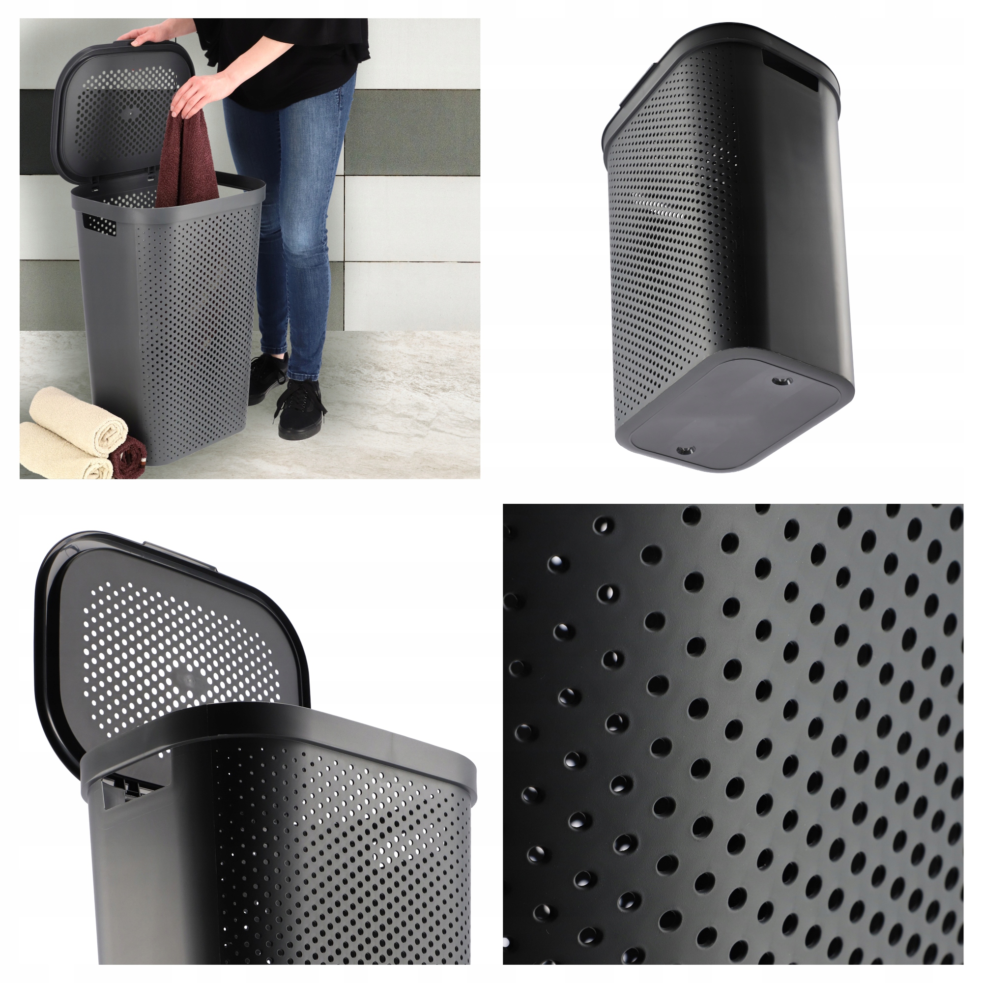 Kosze z pokrywą Curver Infinity 60L mix kolorów, 2szt.