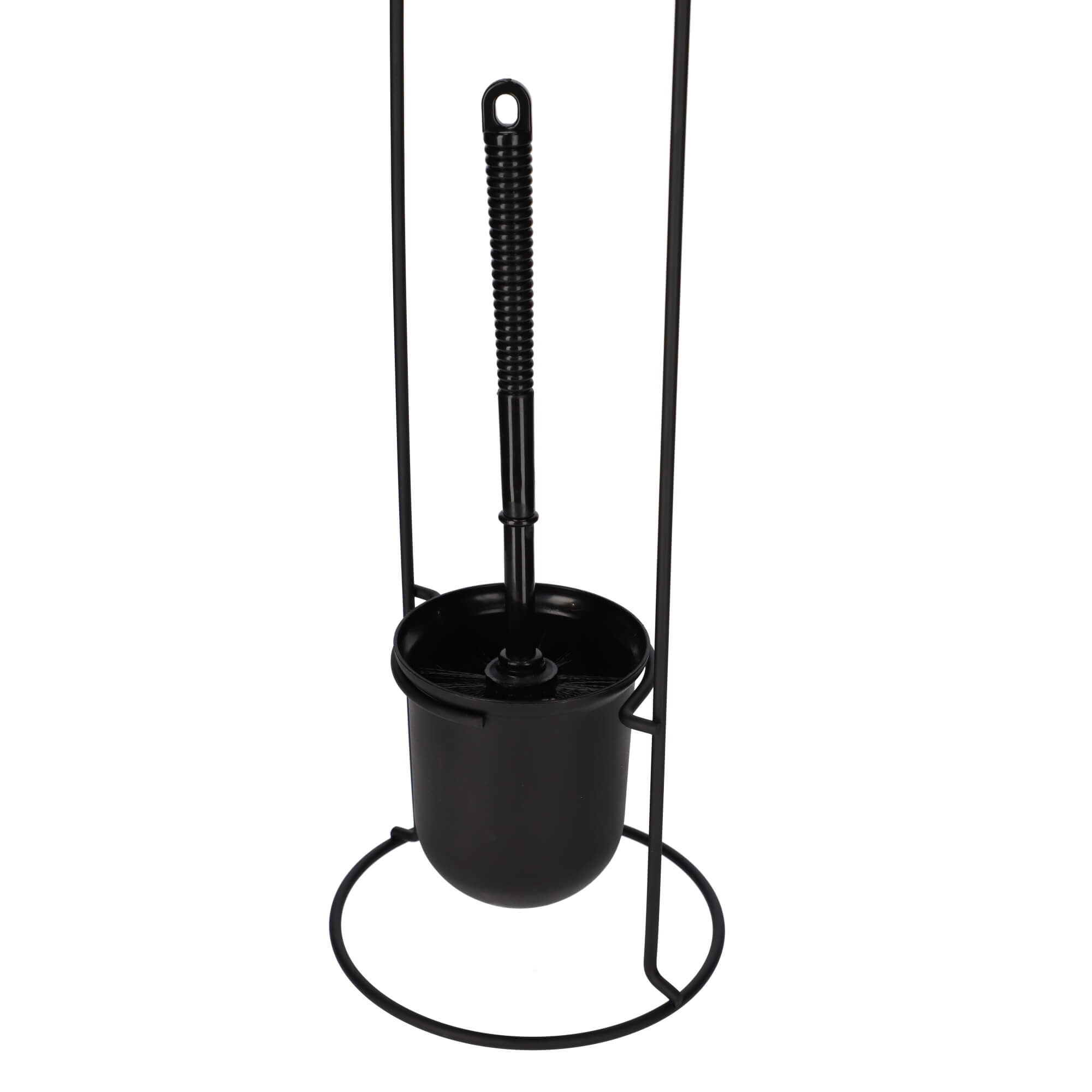 Szczotka do WC z uchwytem na papier 58 cm, czarny
