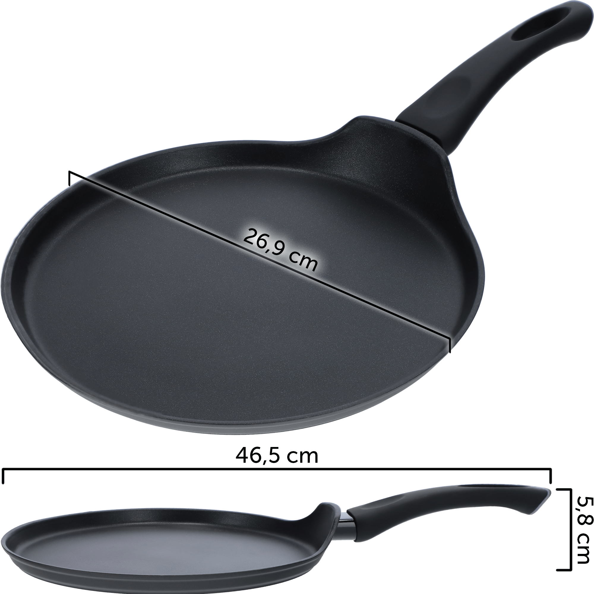 Patelnia do naleśników 26 cm, czarna