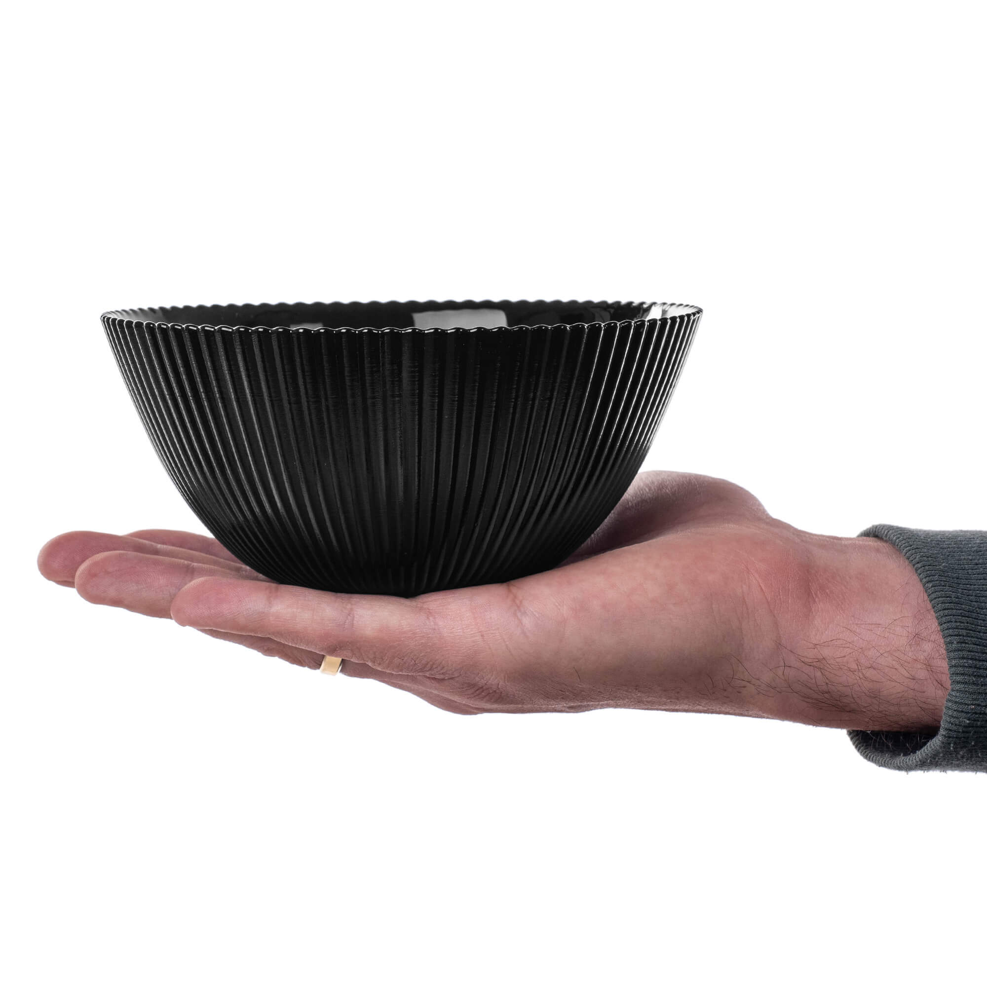 Zestaw obiadowy Regno salaterka 15 cm + talerz deserowy + talerz płytki czarny 12 kpl.