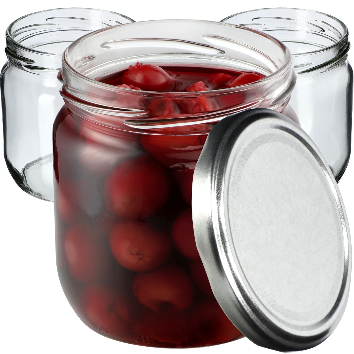 Słoiki na przetwory Salla 425ml 24szt fi 82 mm + wieczka srebrne