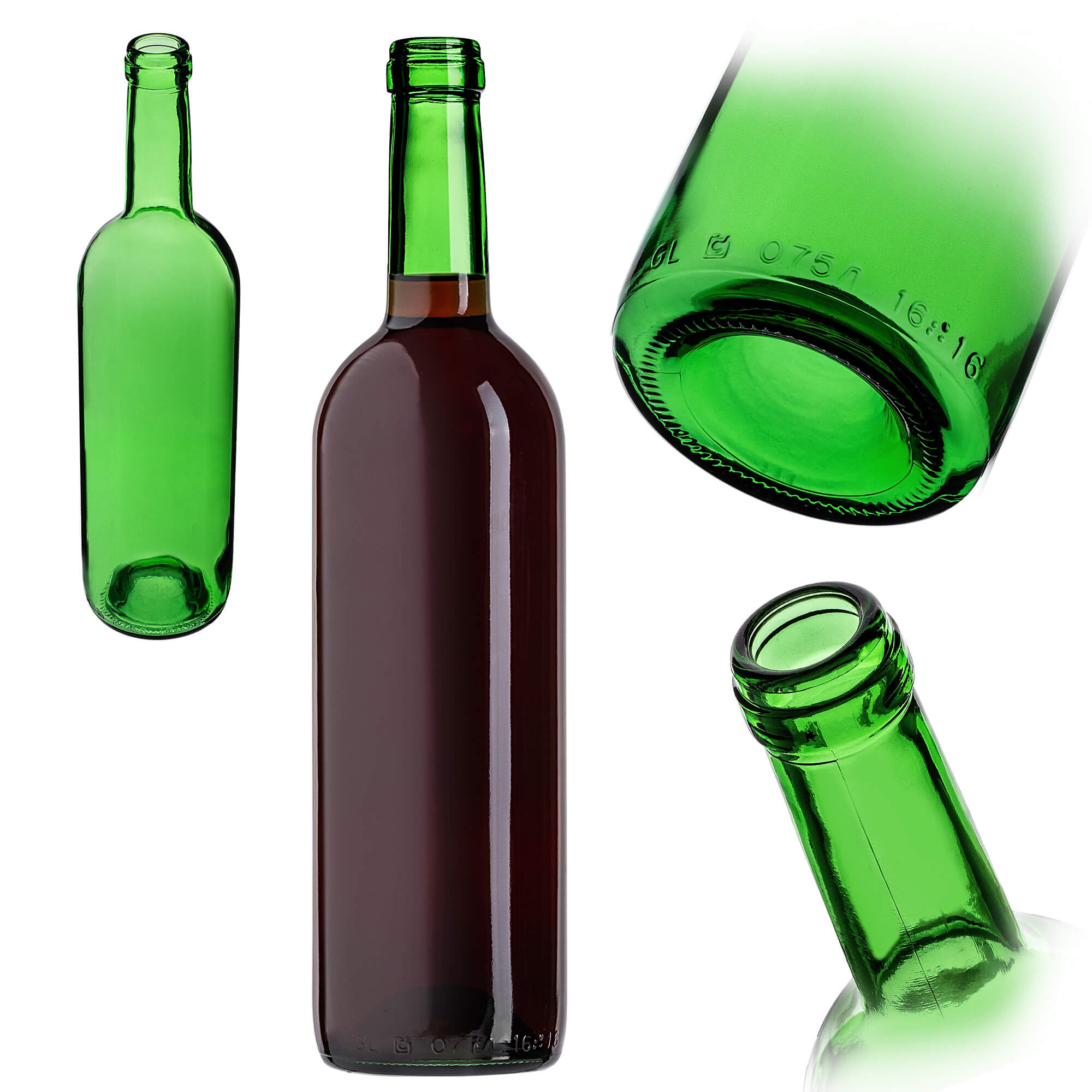 Butelka na wino Biagio 750ml zielona bez korka 1 szt.