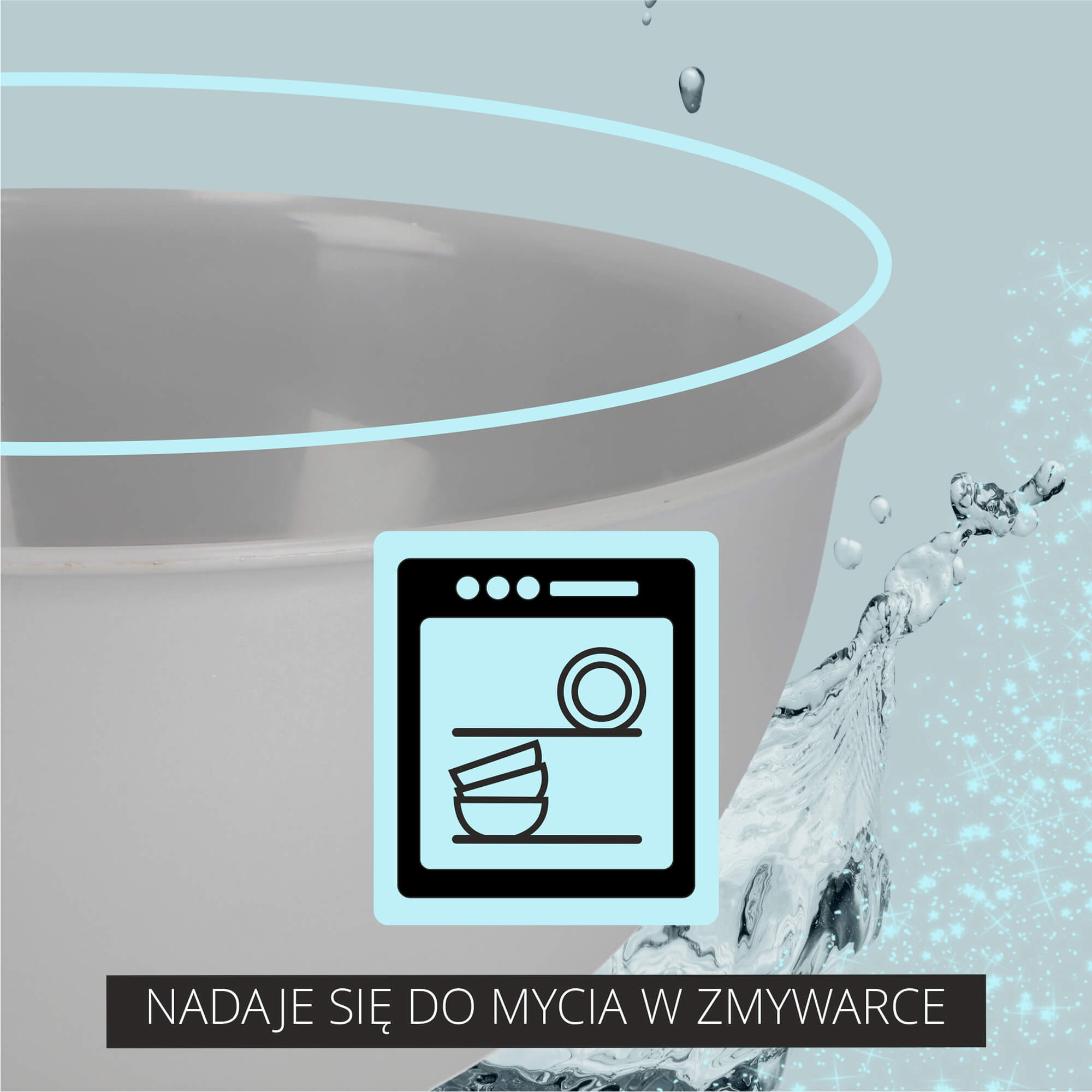 Plastikowa miska kuchenna Musano 3L, szara