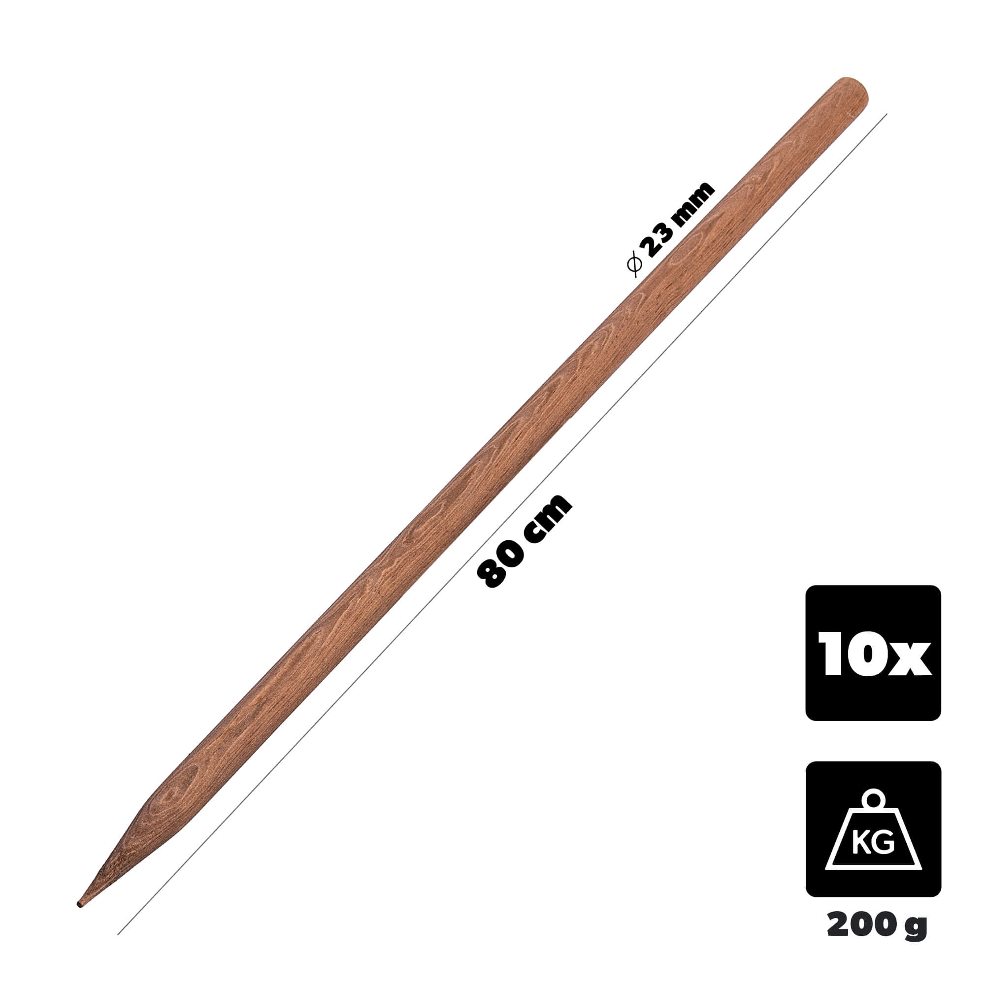 Podpora do roślin drewniana Utre palik impregnowany 23 mm x 80 cm 10 szt.