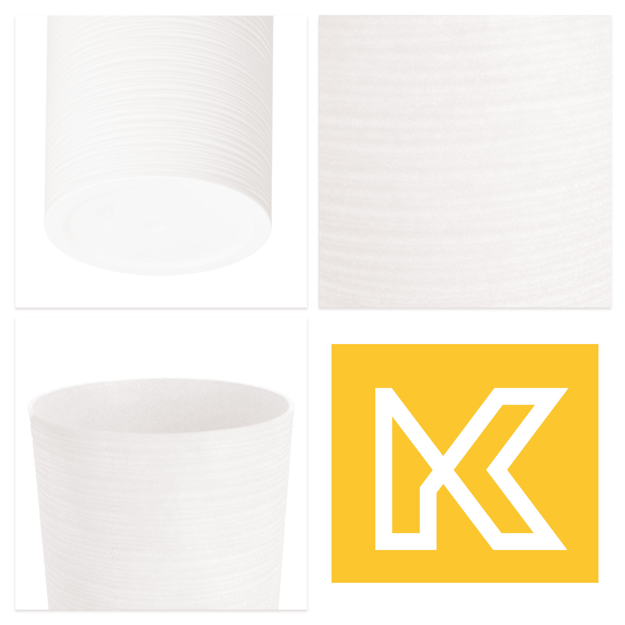Donice na kwiaty z wkładem dłuto 19 cm + 25 cm +30 cm, białe