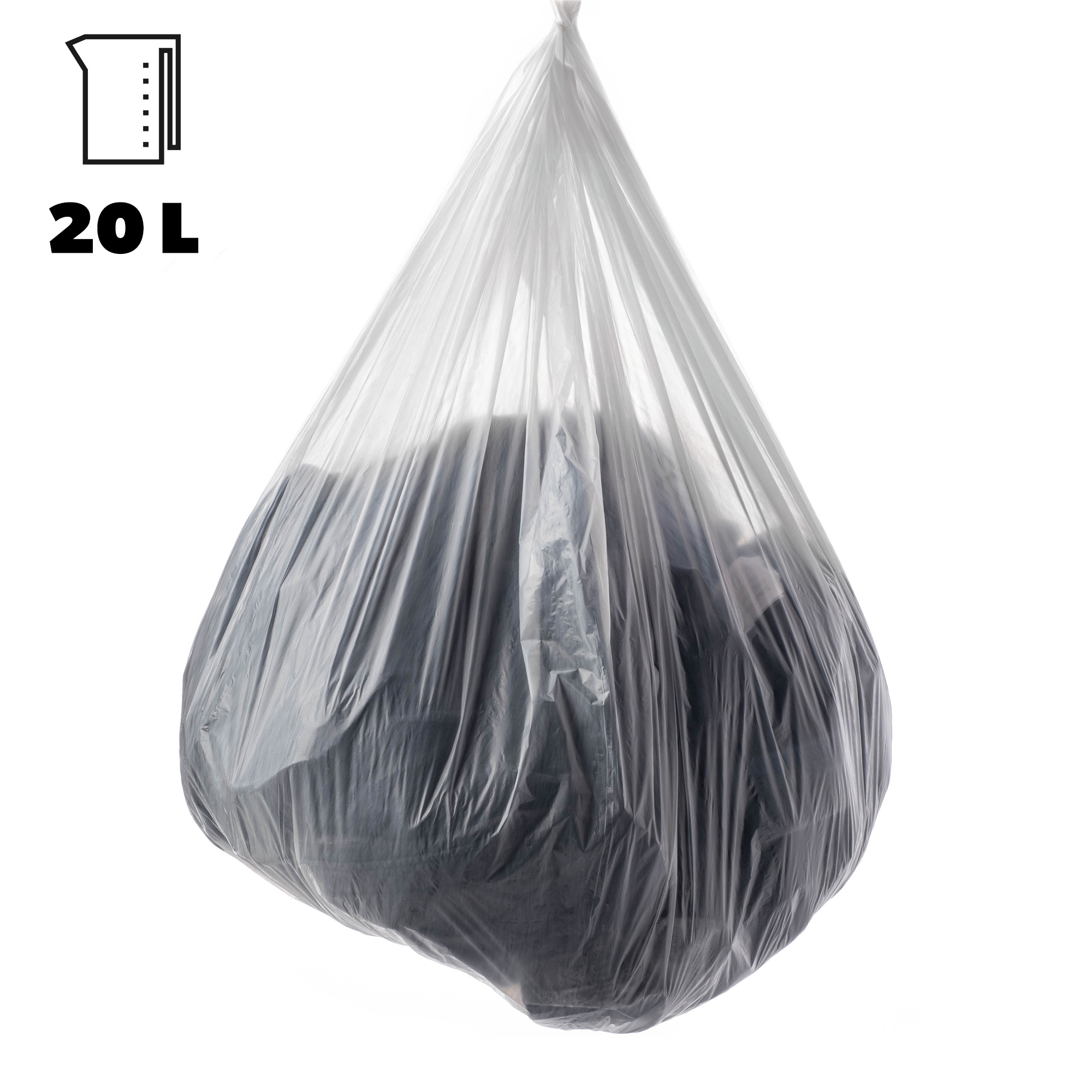 Worki na śmieci 20L RAVI 30szt białe