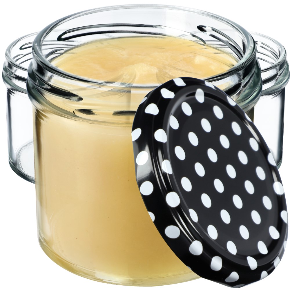 Słoiki Vigo 140ml 20szt fi 66 mm + wieczko "Czarny groszek"