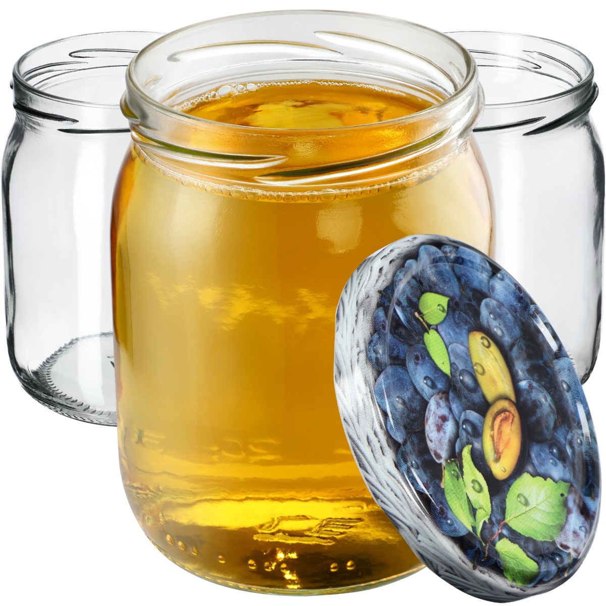 Słoiki Senna 540ml 24szt fi 82 mm + wieczka "Śliwki"