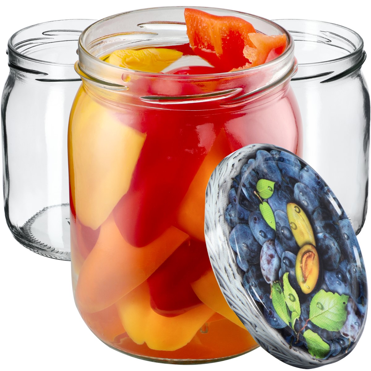 Słoiki Senna 540ml 24szt fi 82 mm + wieczka "Śliwki"