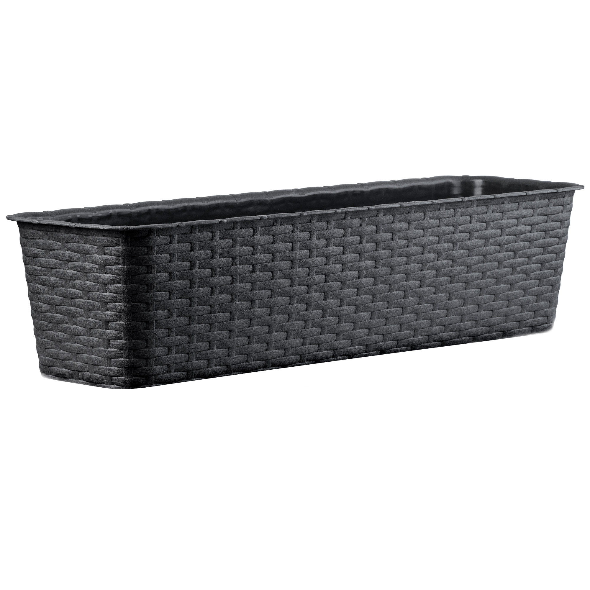 Doniczka balkonowa rattan 60 cm, antracyt