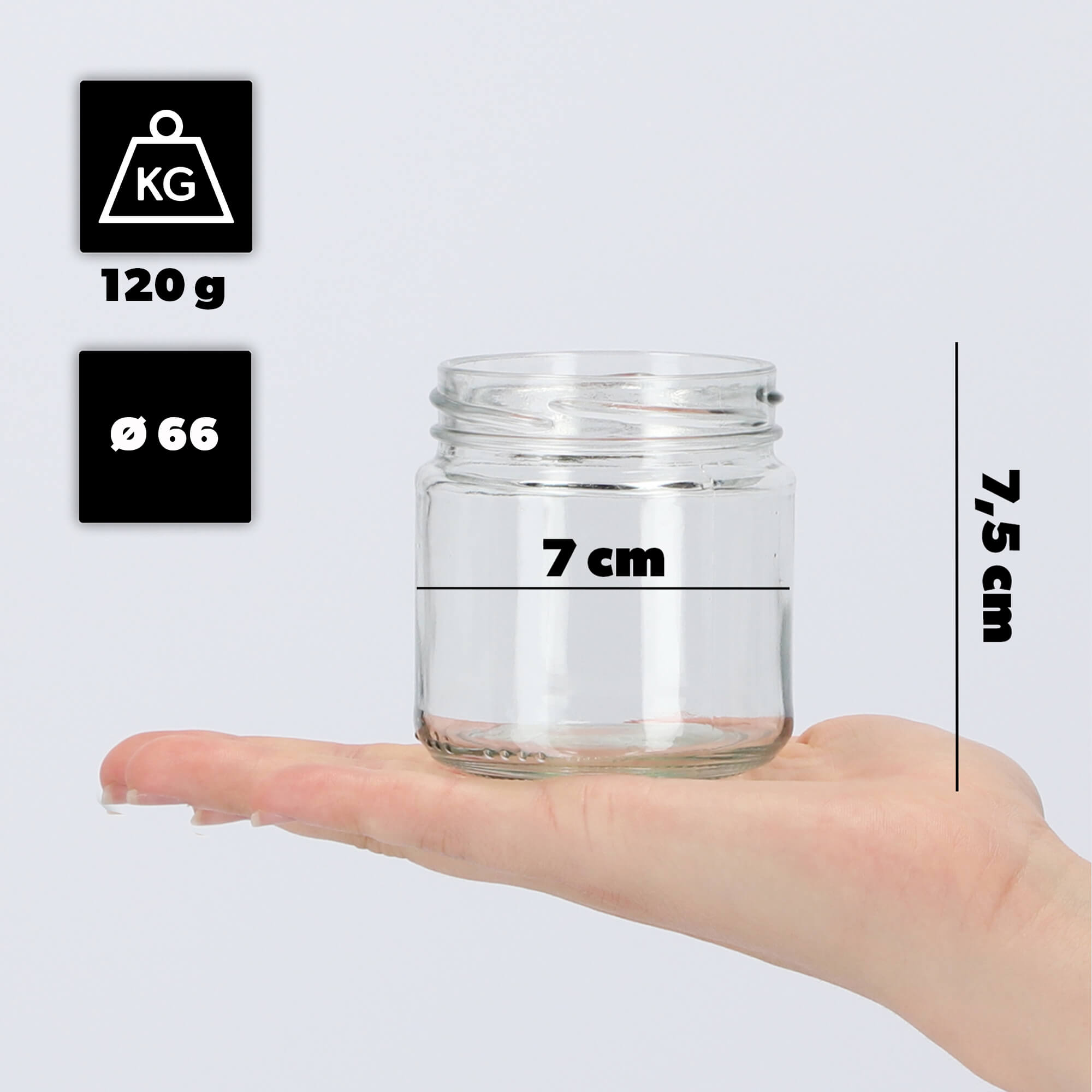 Słoiki na przetwory Lerma 200ml 10szt fi 66 mm + wieczka "Niebieskie romby"