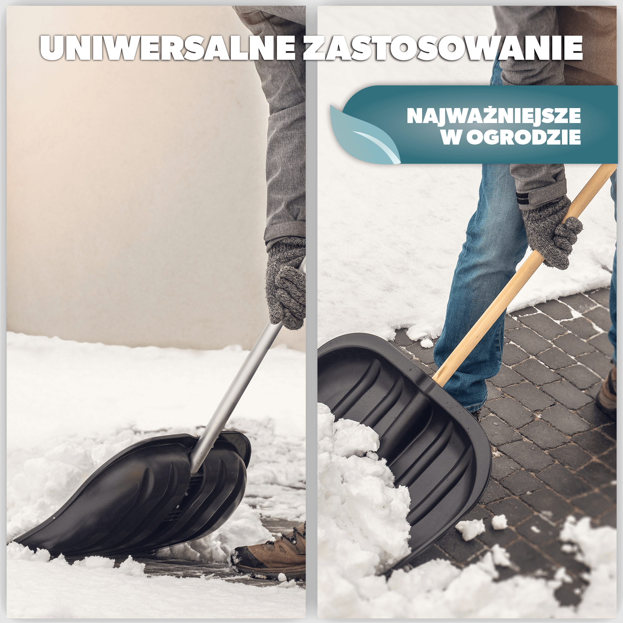 Szufla do śniegu Monti bez trzonka, czarna, 2 szt.