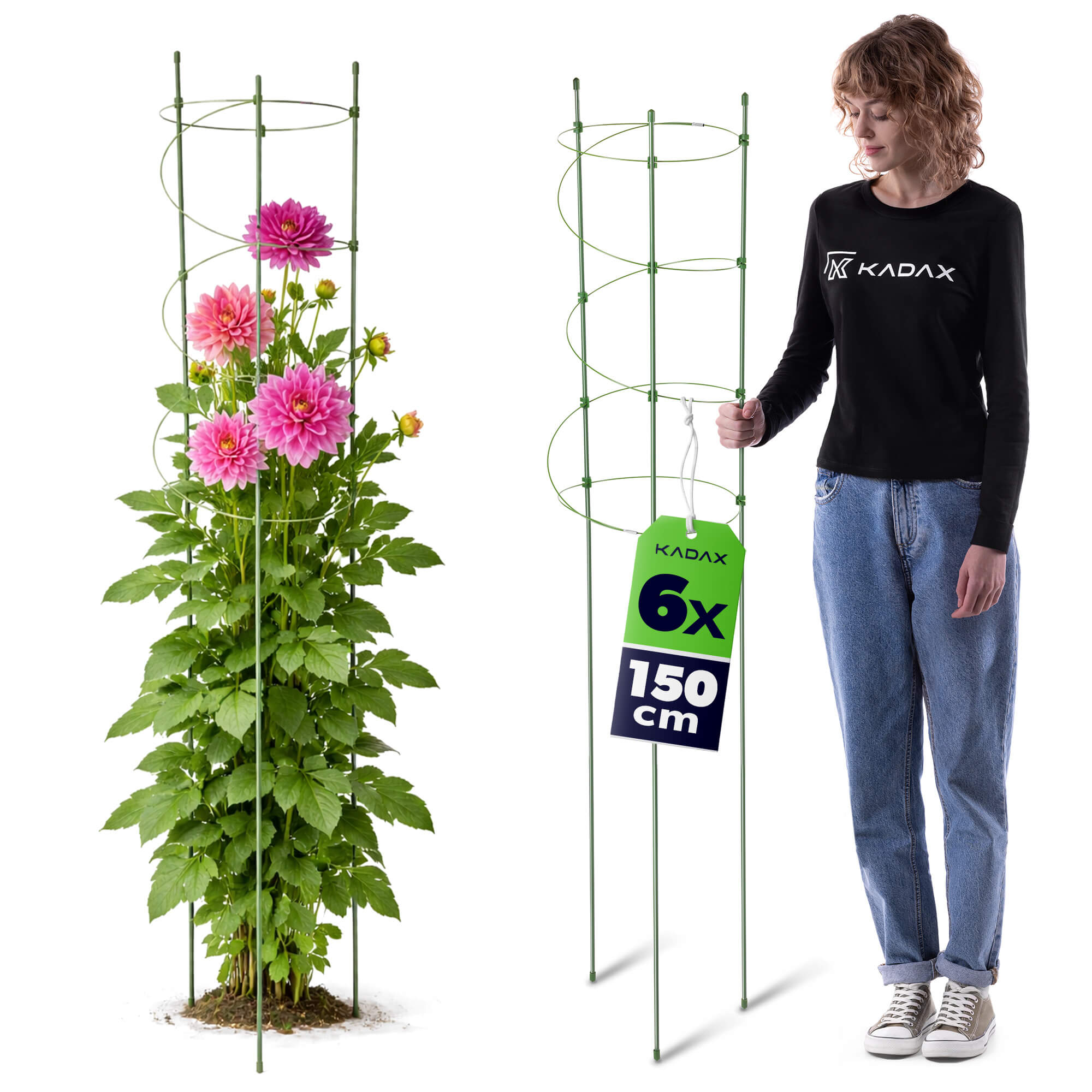 Spiralna podpora do roślin Apremont 150 cm zielona 6 szt.