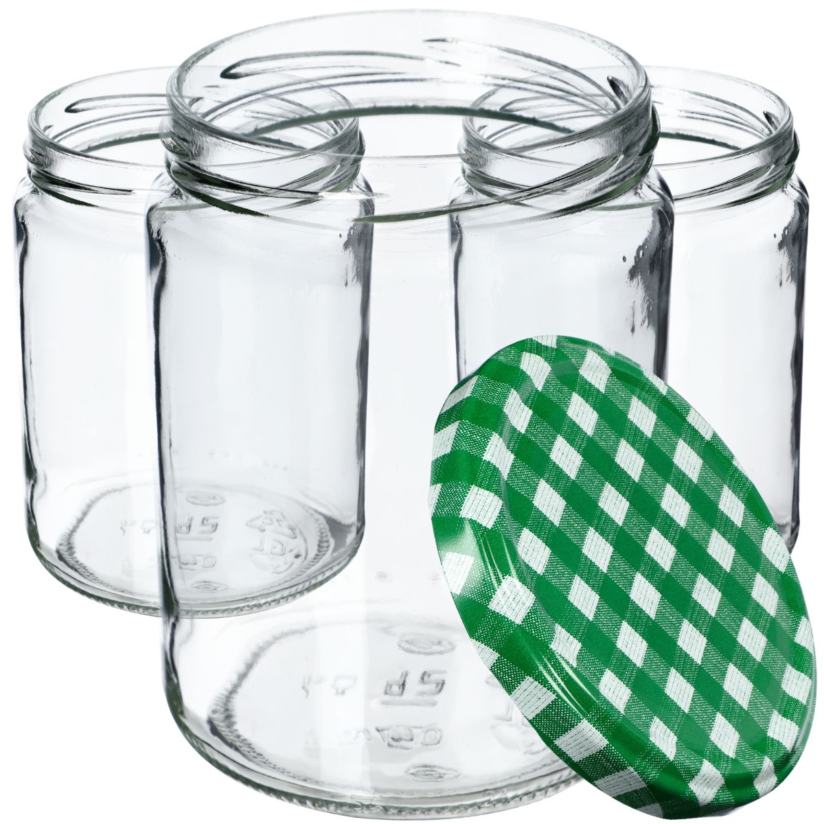 Słoiki Maki 540ml 24szt fi 82 mm + wieczka "Zielona Krata"