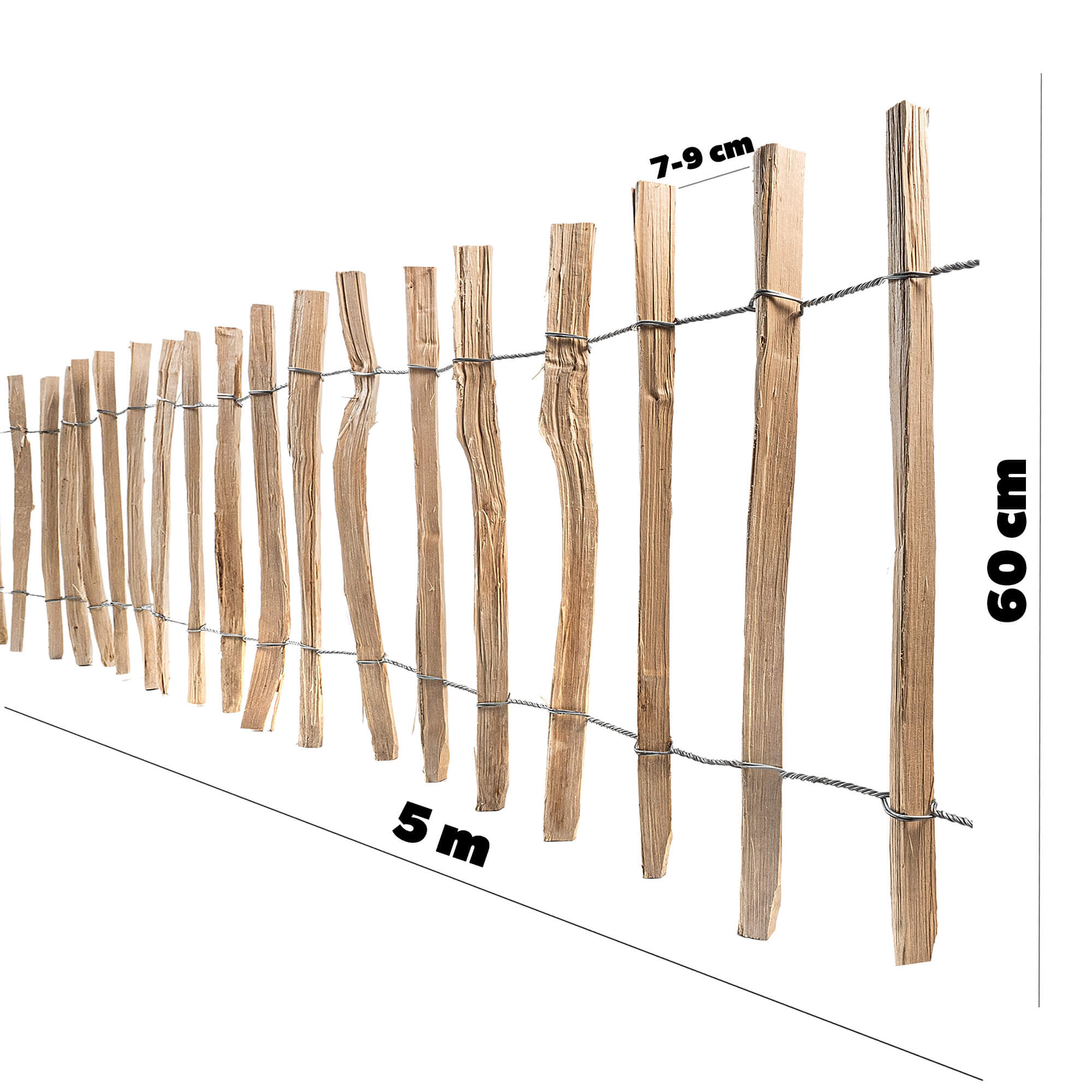Płot ogrodowy leszczynowy Karo 500 x 60 cm (7-9 cm)