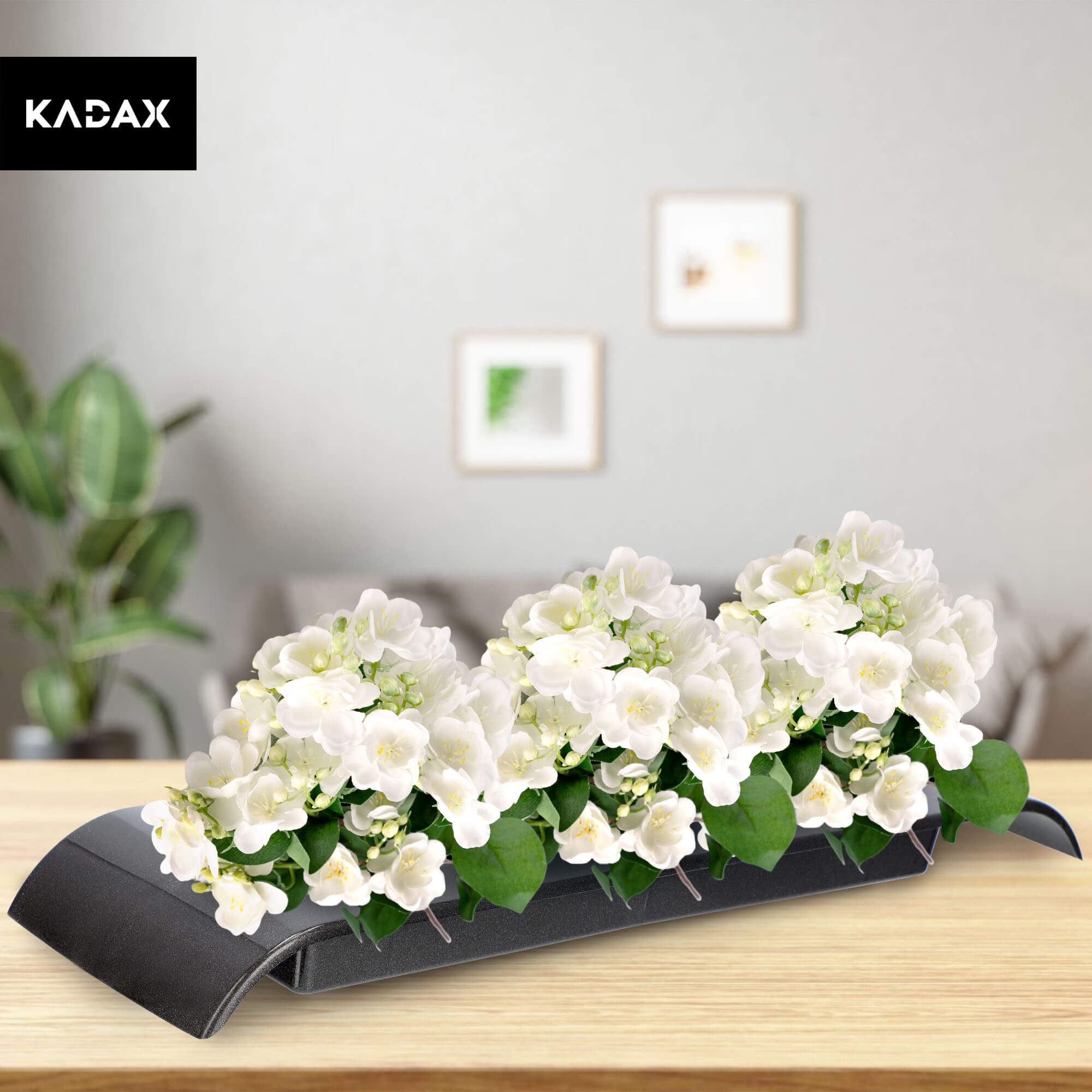 Ikebana na kwiaty prostokątna 4 x 47 cm, grafit