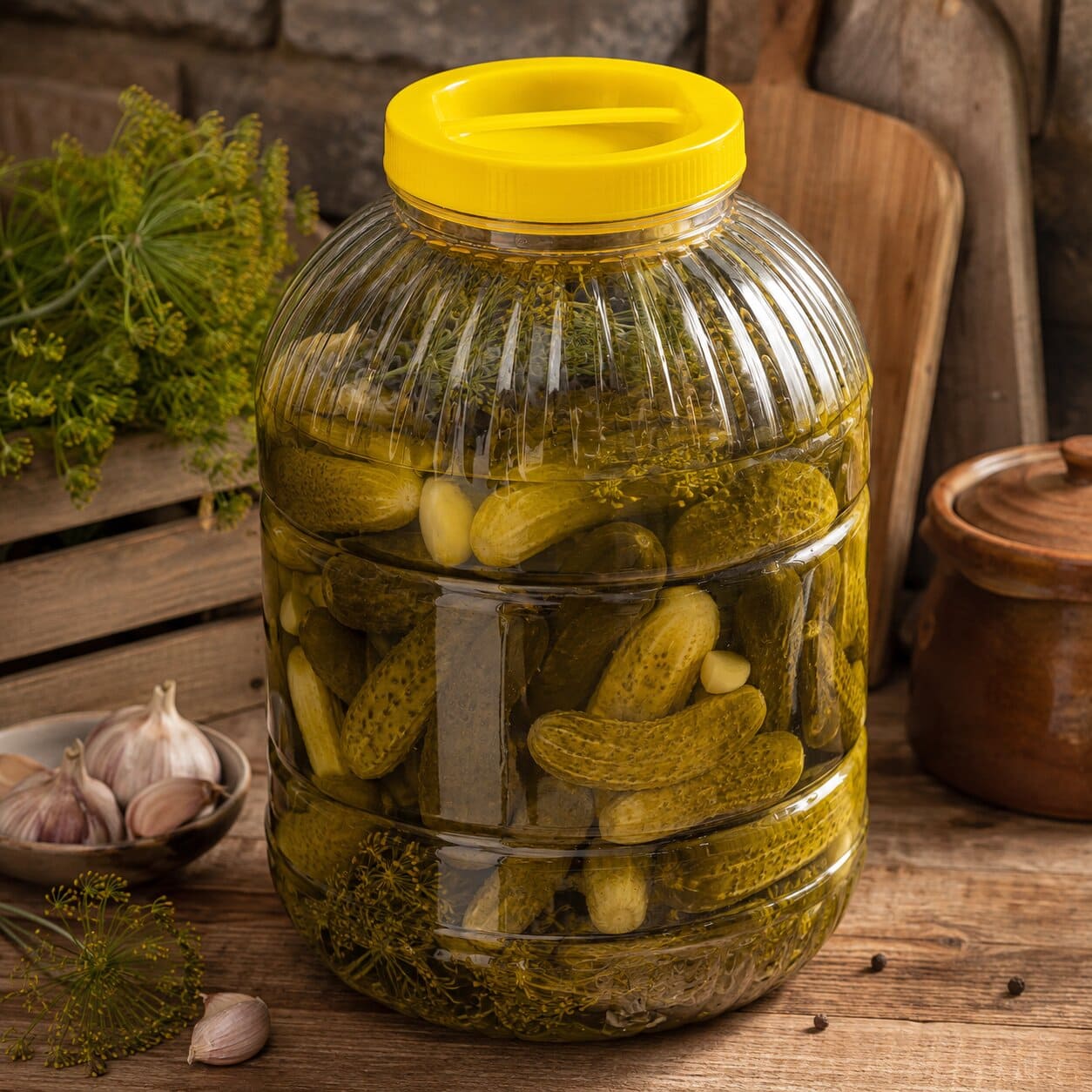 Słoik plastikowy z zakrętką 8L żółty