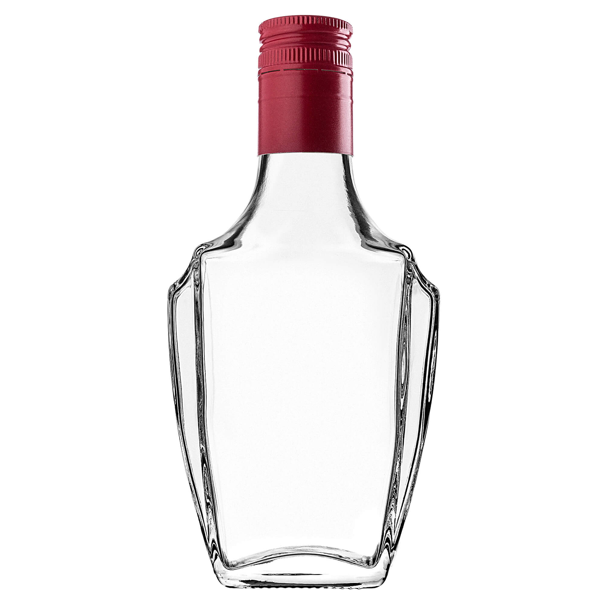 Szklana butelka na nalewkę Faenza 250ml z długą czerwoną zakrętką 1 szt.