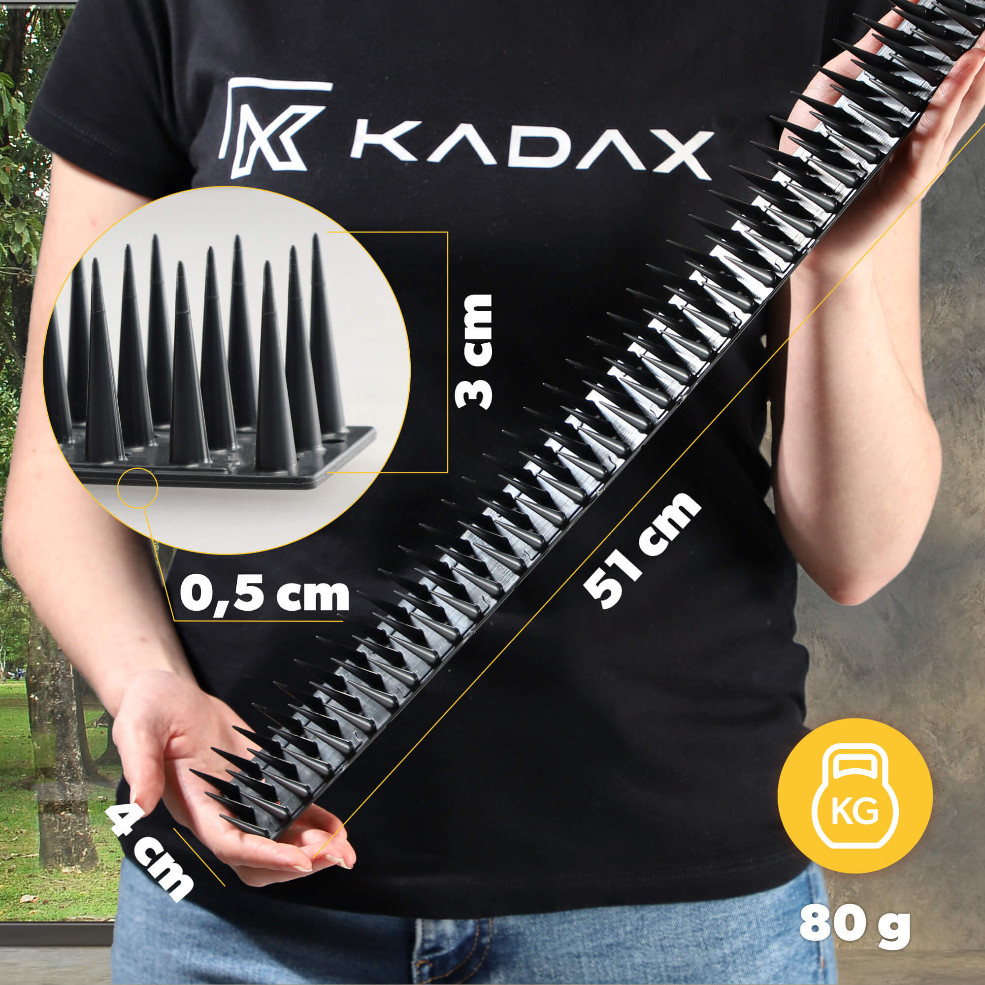 Plastikowe kolce ochronne na ptaki Arcas antracyt 1 szt.