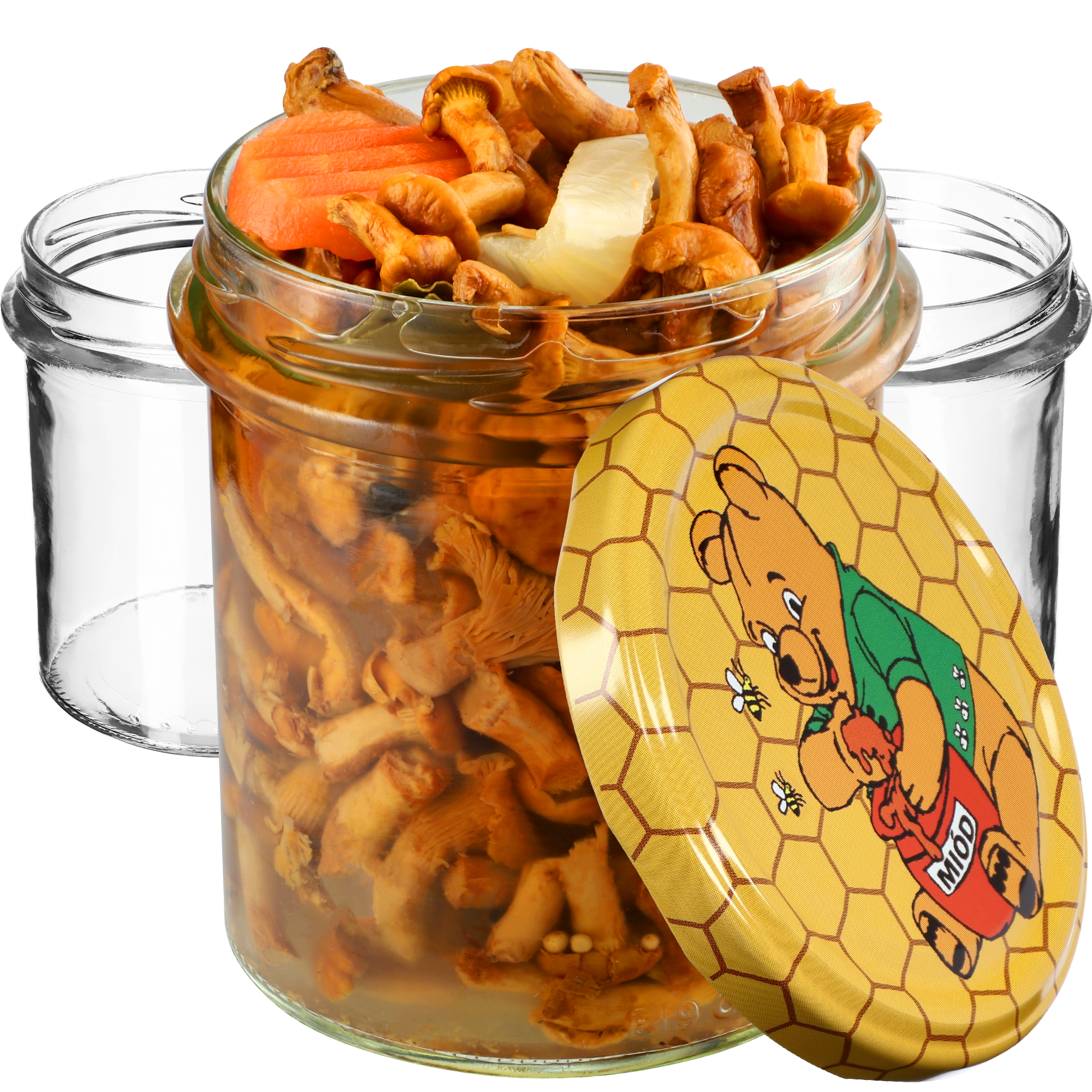 Słoiki na przetwory Avila 350ml 20szt fi 82 mm + wieczka "Miód"