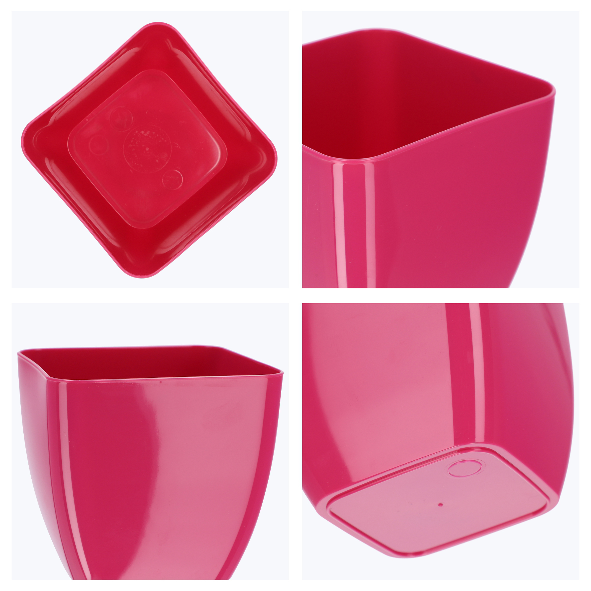 Doniczka kwadratowa Borgo 8 cm, różowa
