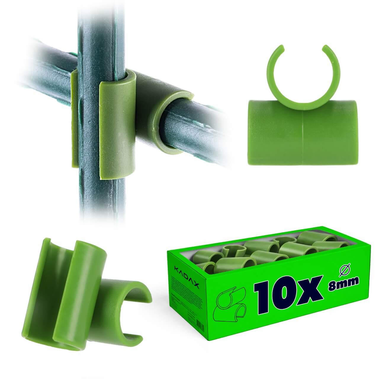 Łącznik kątowy do tyczek Lugo 8 mm, zielony, 10 szt.