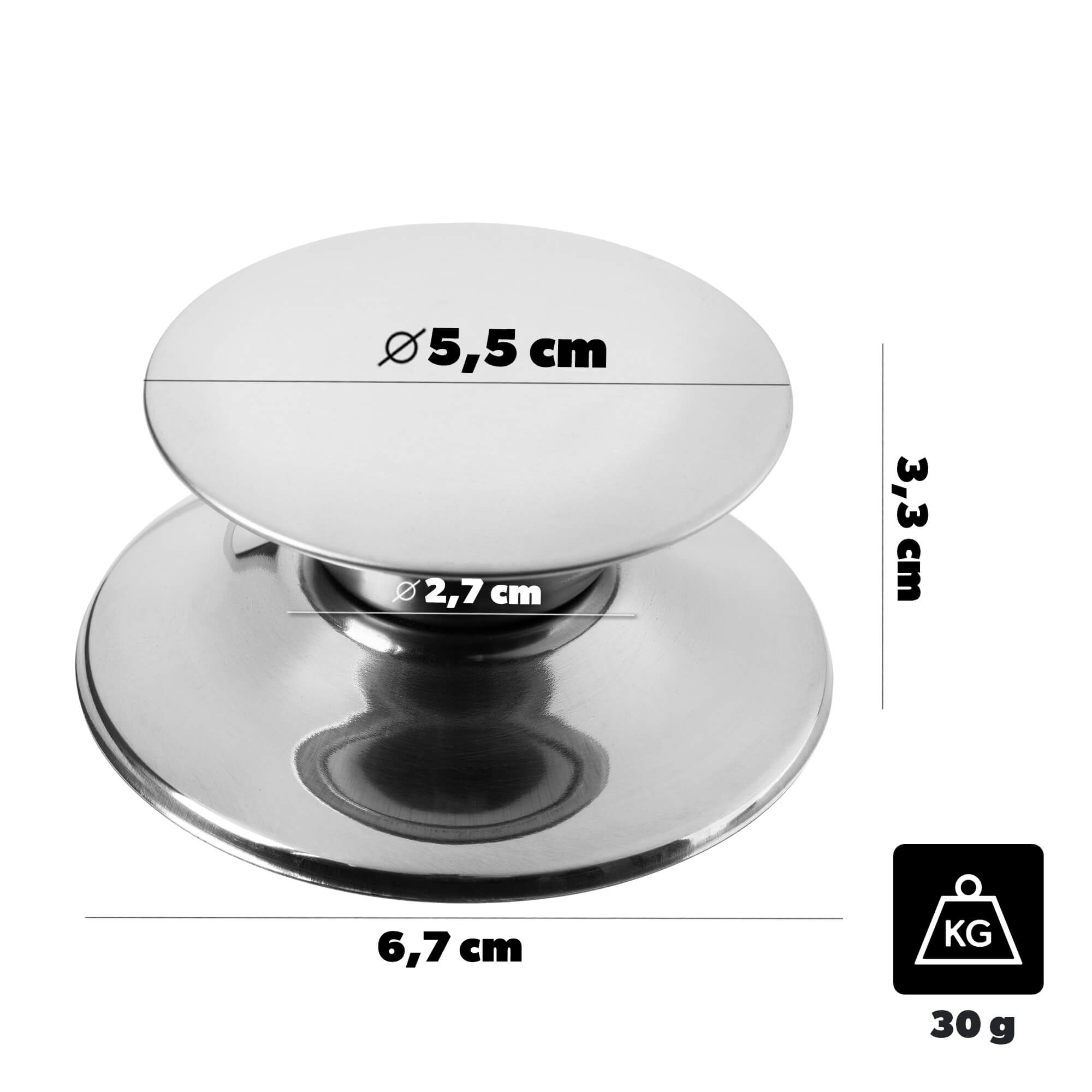 Pokrywa szklana multisize Aiola na garnek 16-20 cm z srebrnym uchwytem