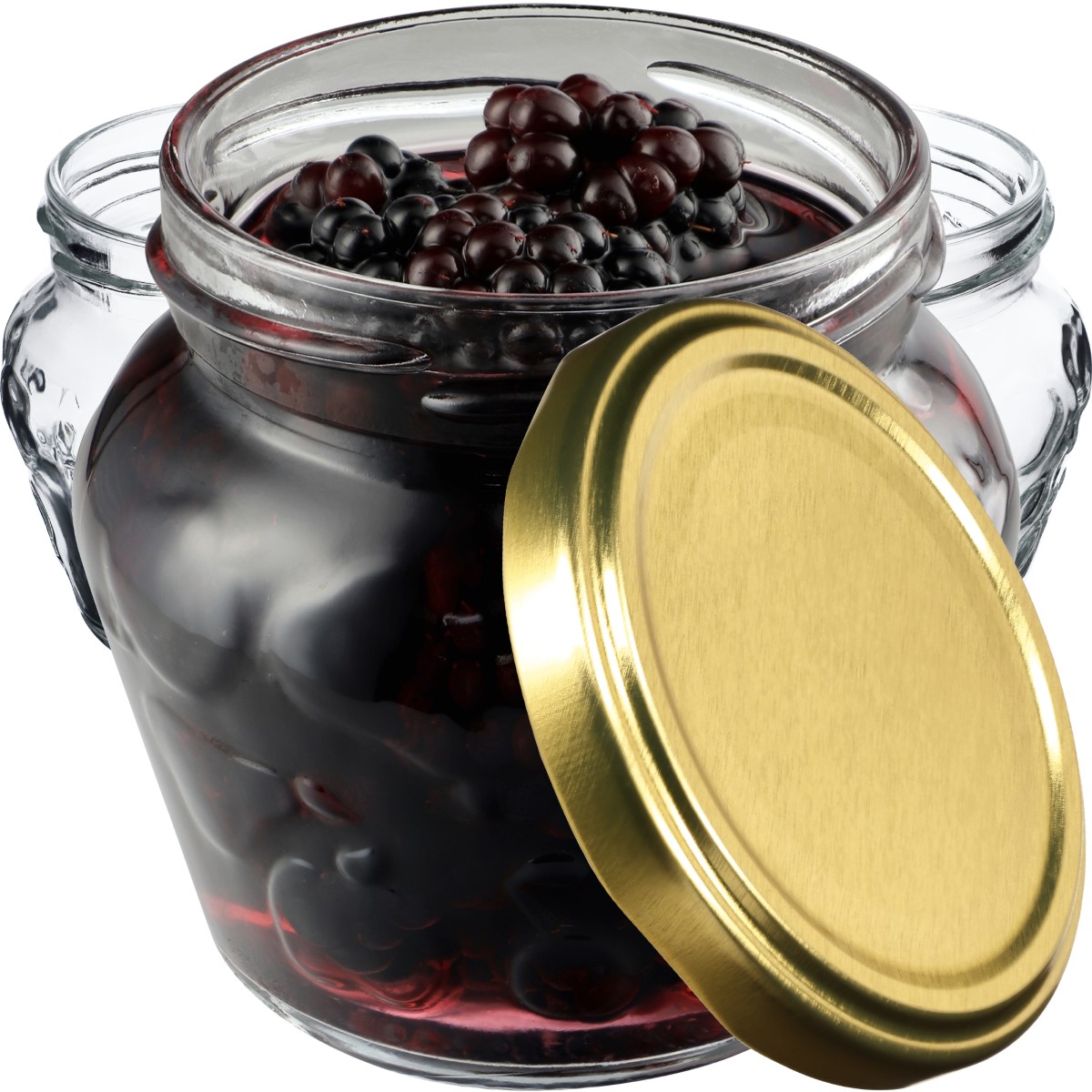 Słoiki Kemi 200ml 100szt fi 66 mm + wieczka złote