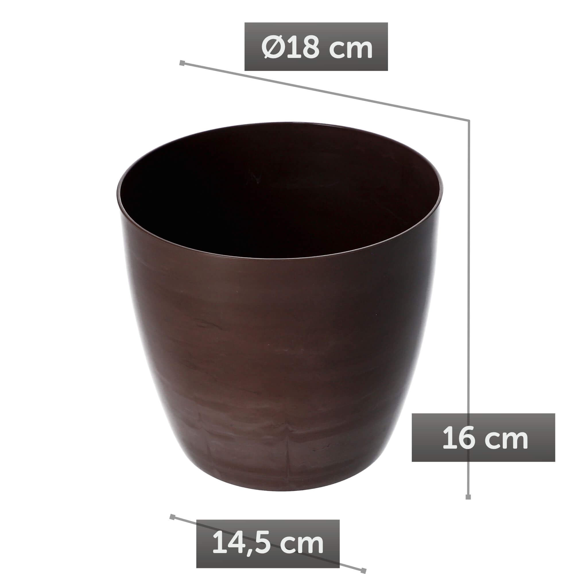 Doniczka na kwiaty Agen 18 cm, brązowy marmur