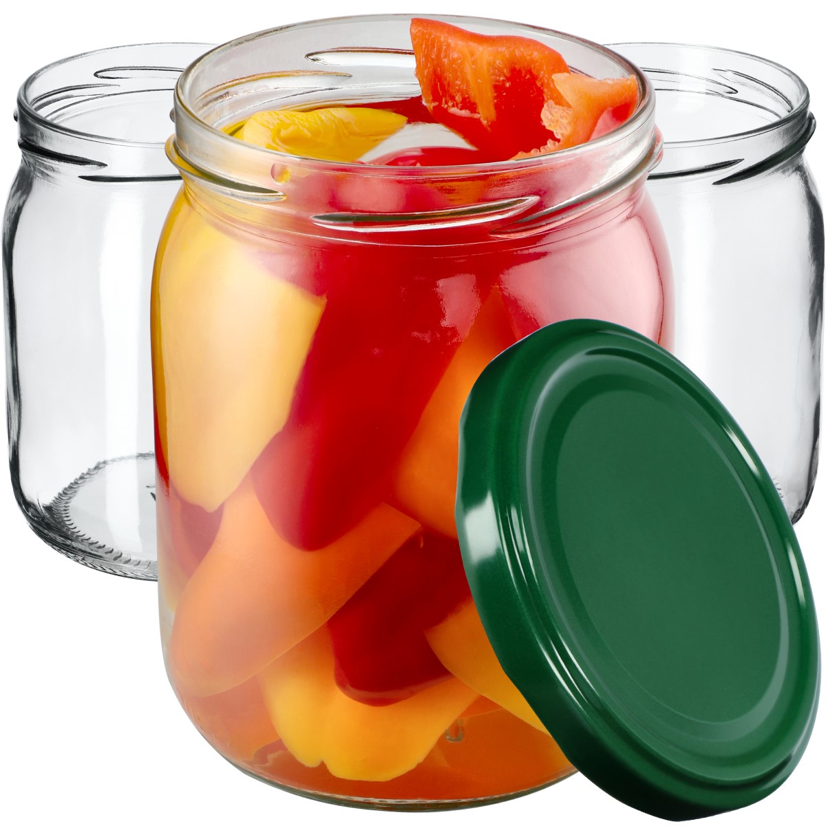 Słoiki Senna 540ml 24szt fi 82 mm + wieczka zielone