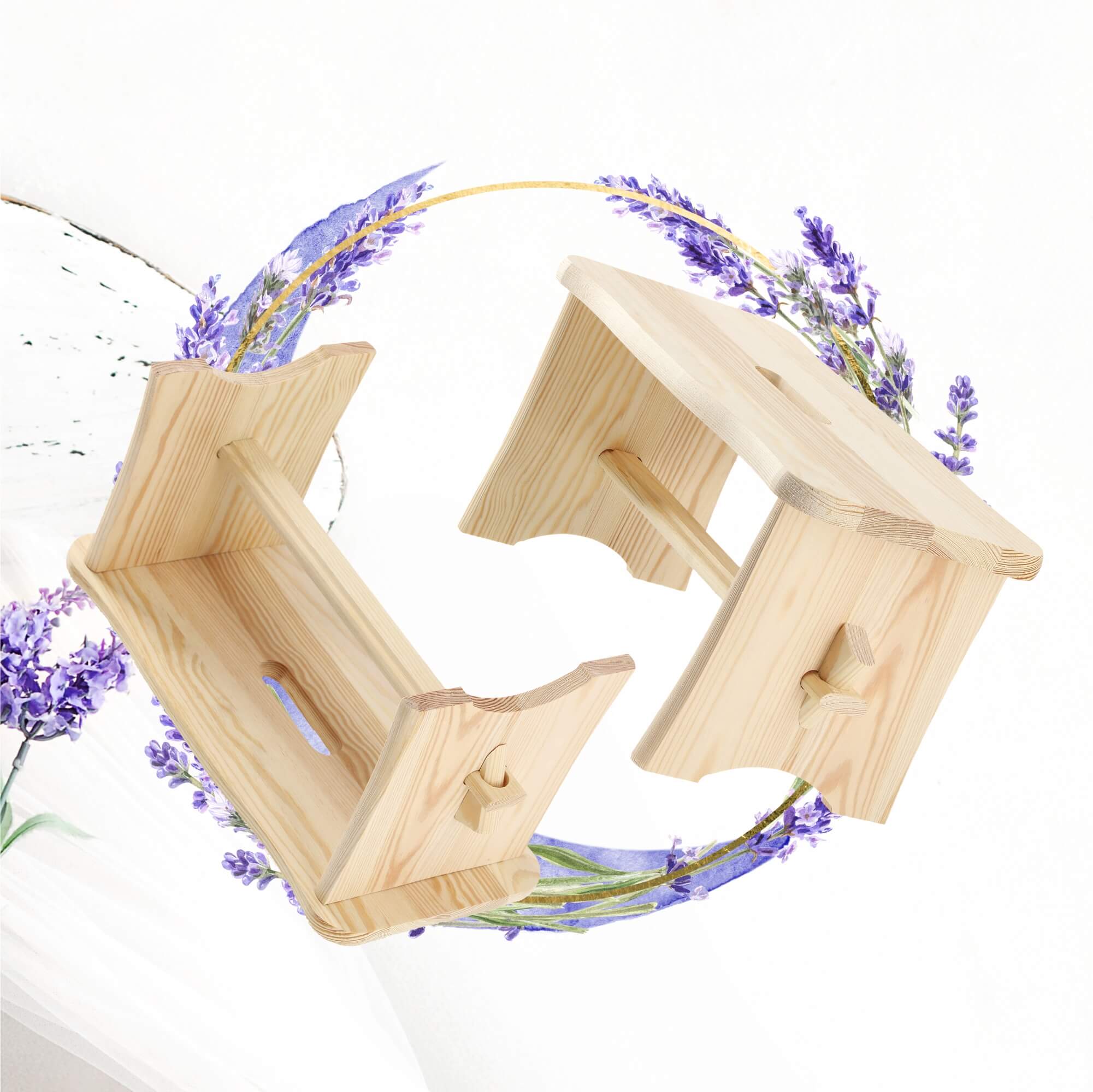 Taboret drewniany Falun 39 x 20 cm, naturalny