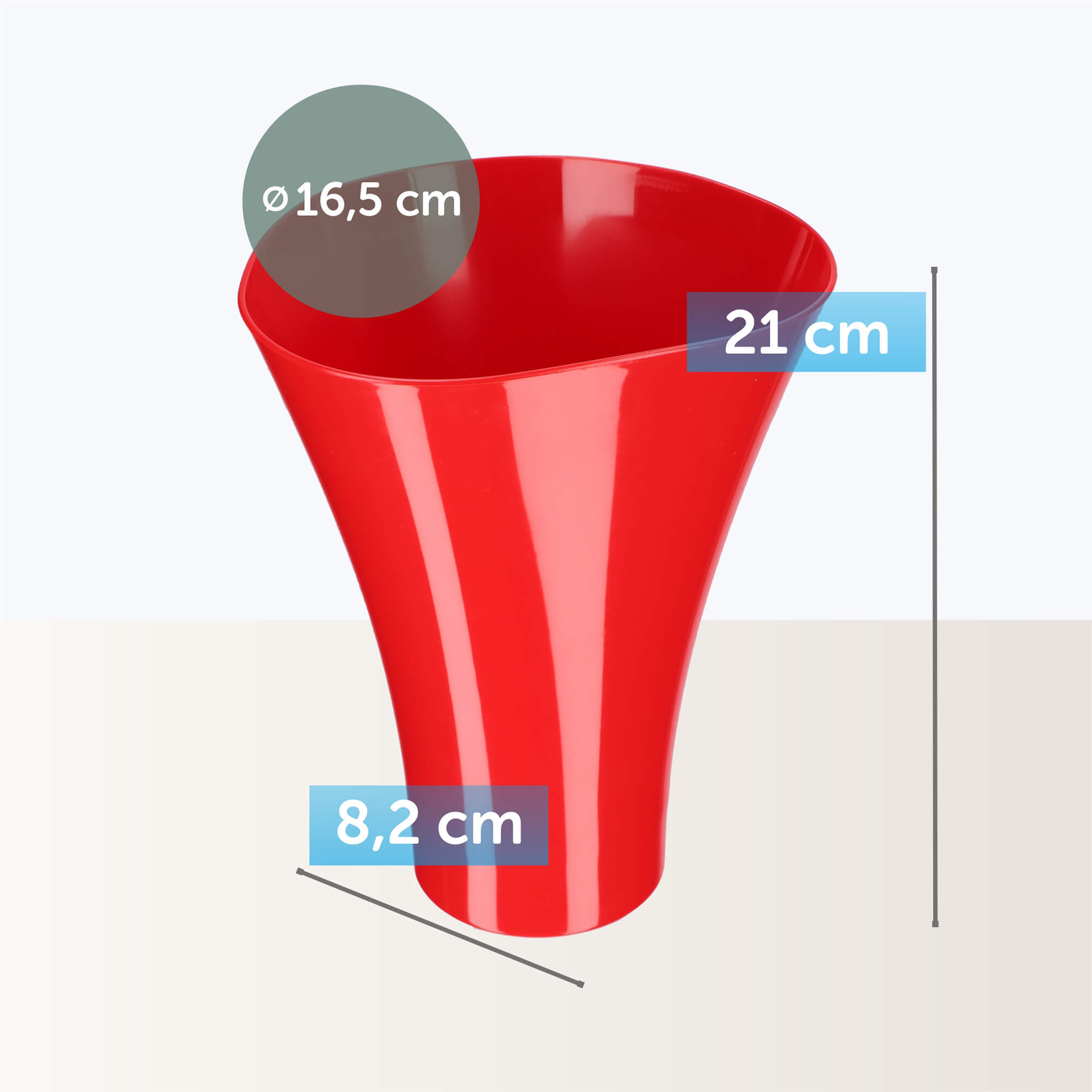 Doniczka na kwiaty Meria 17 cm, czerwona