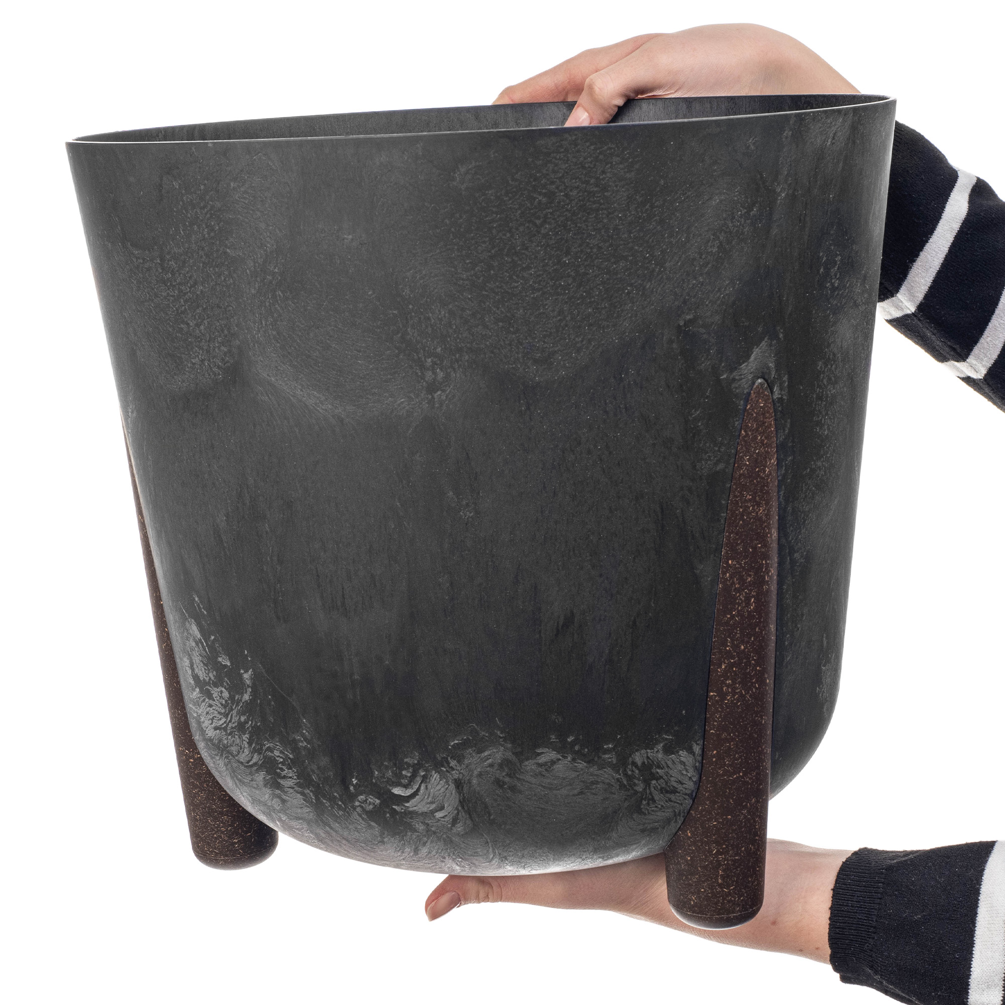 Doniczka osłonka Nauze 34cm czarny beton