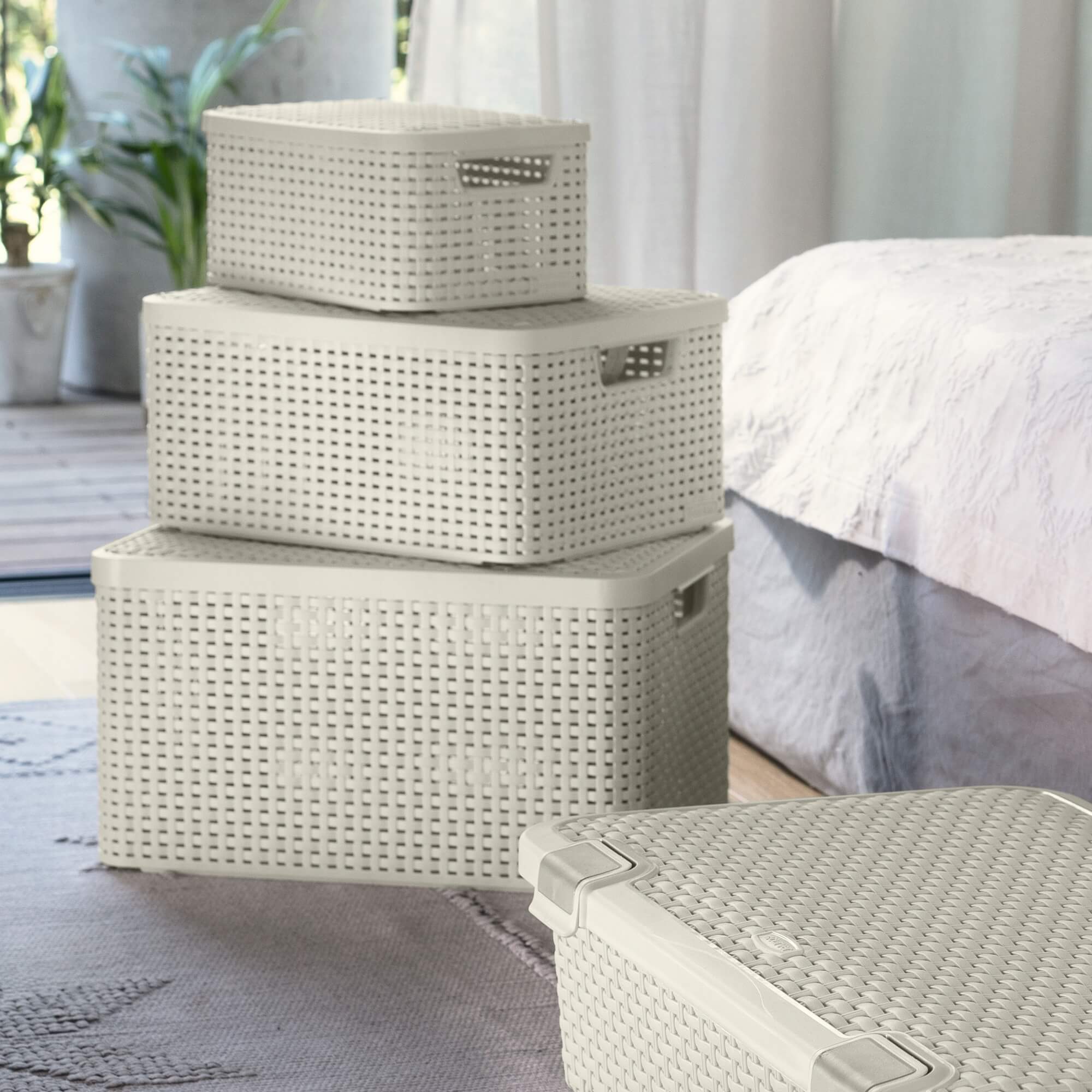Pojemnik z pokrywą Curver Style 30L, beżowy