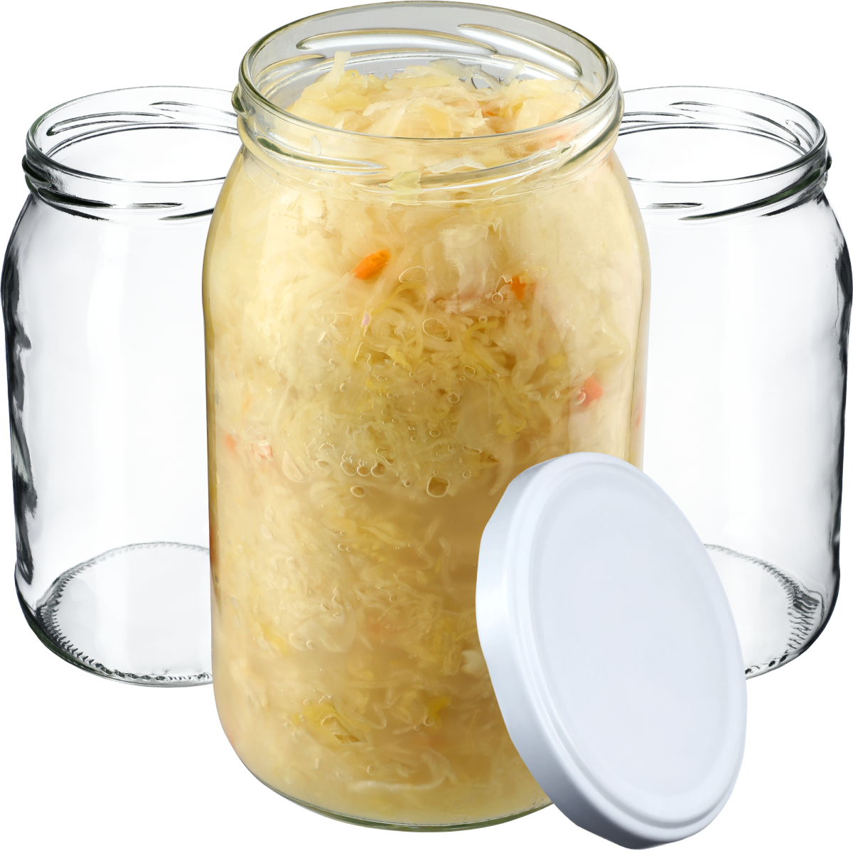 Słoiki na przetwory Simo 900ml 8szt fi 82 mm + wieczka białe