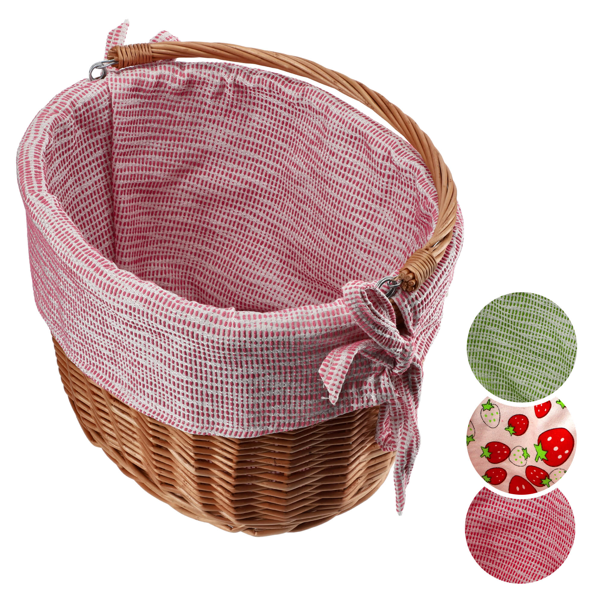 Kosz rowerowy Iseo 50 x 29 cm, różowy