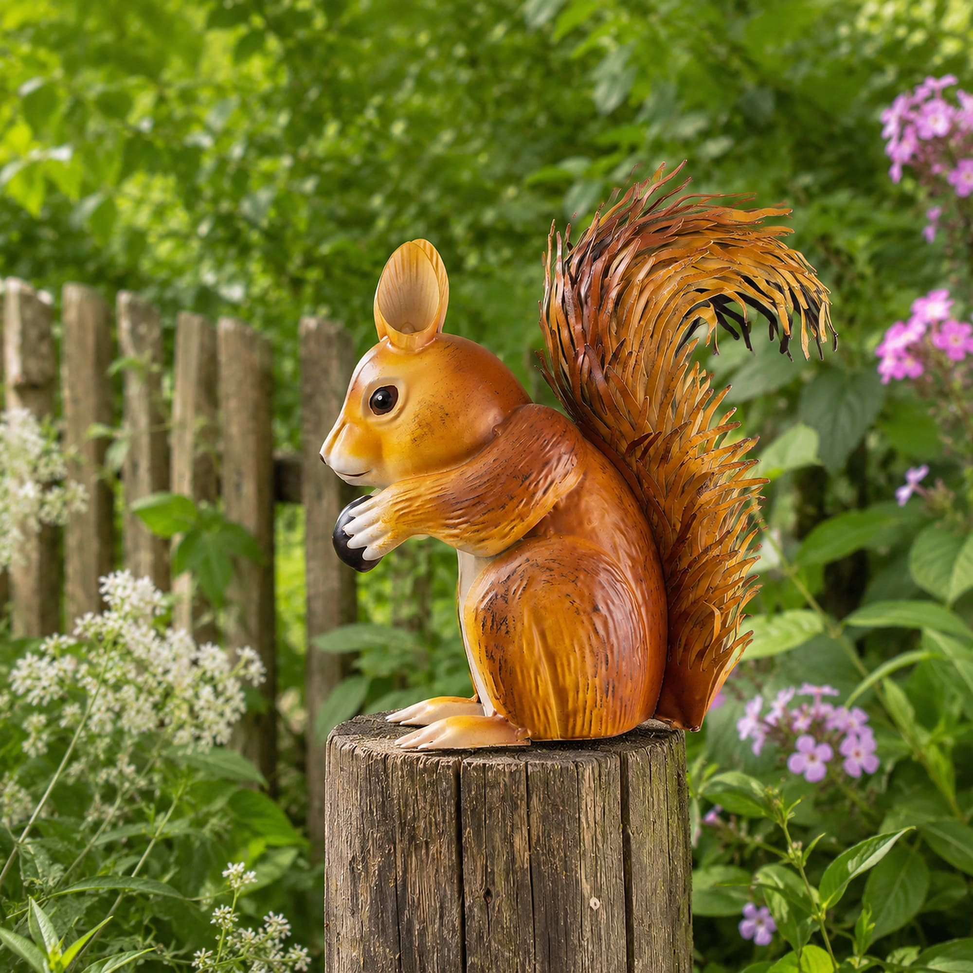 Figura ogrodowa Esson wiewiórka stalowa 28 cm
