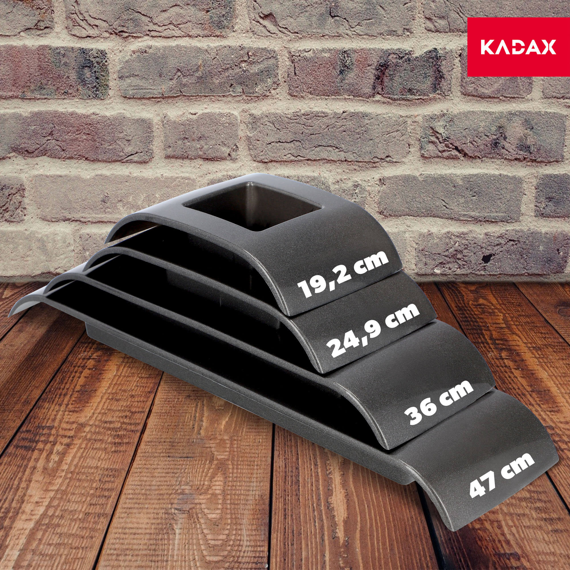 Ikebana na kwiaty prostokątna 4 x 47 cm, grafit