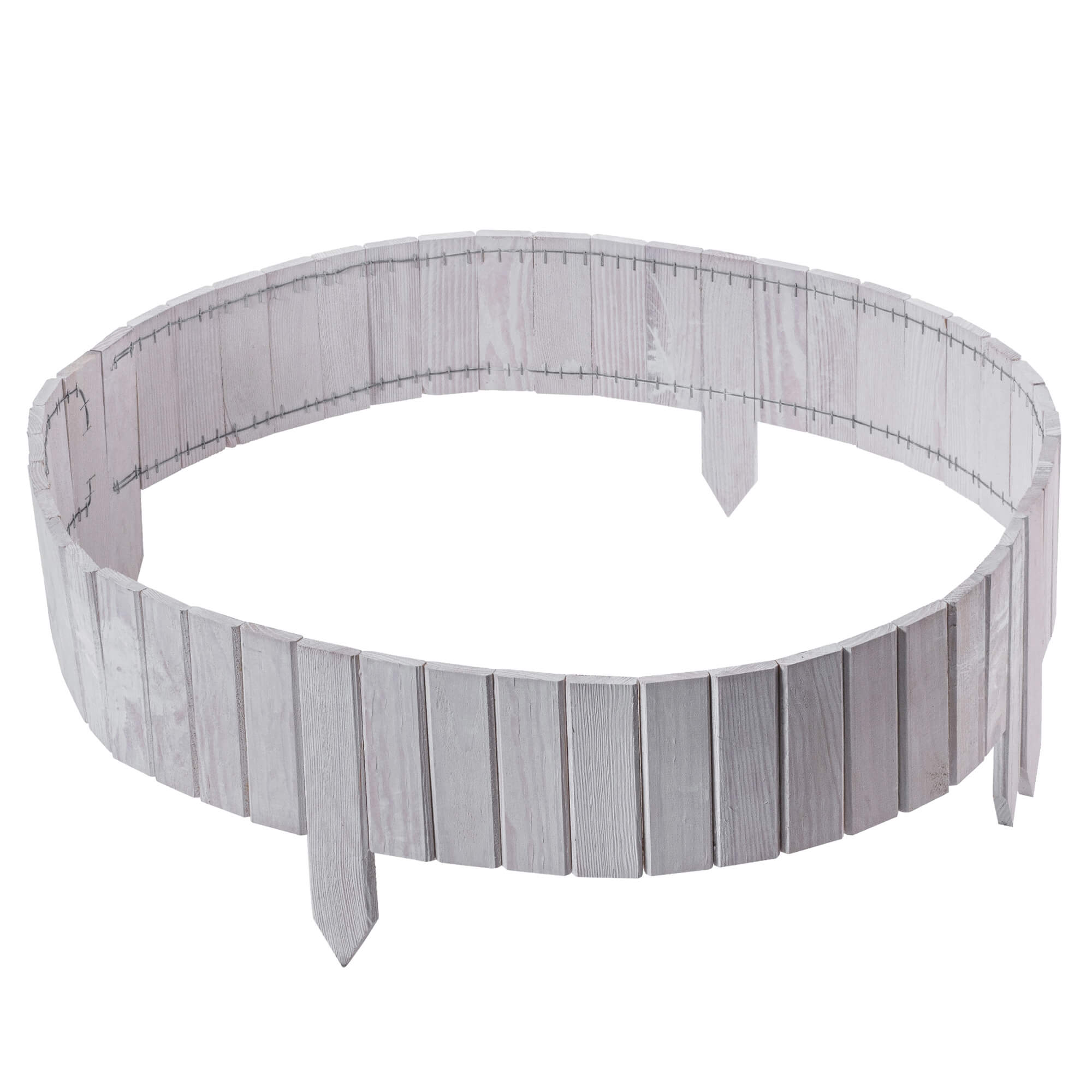 Płotek drewniany rollborder Ansjo obrzeże 115 x 15 cm biały