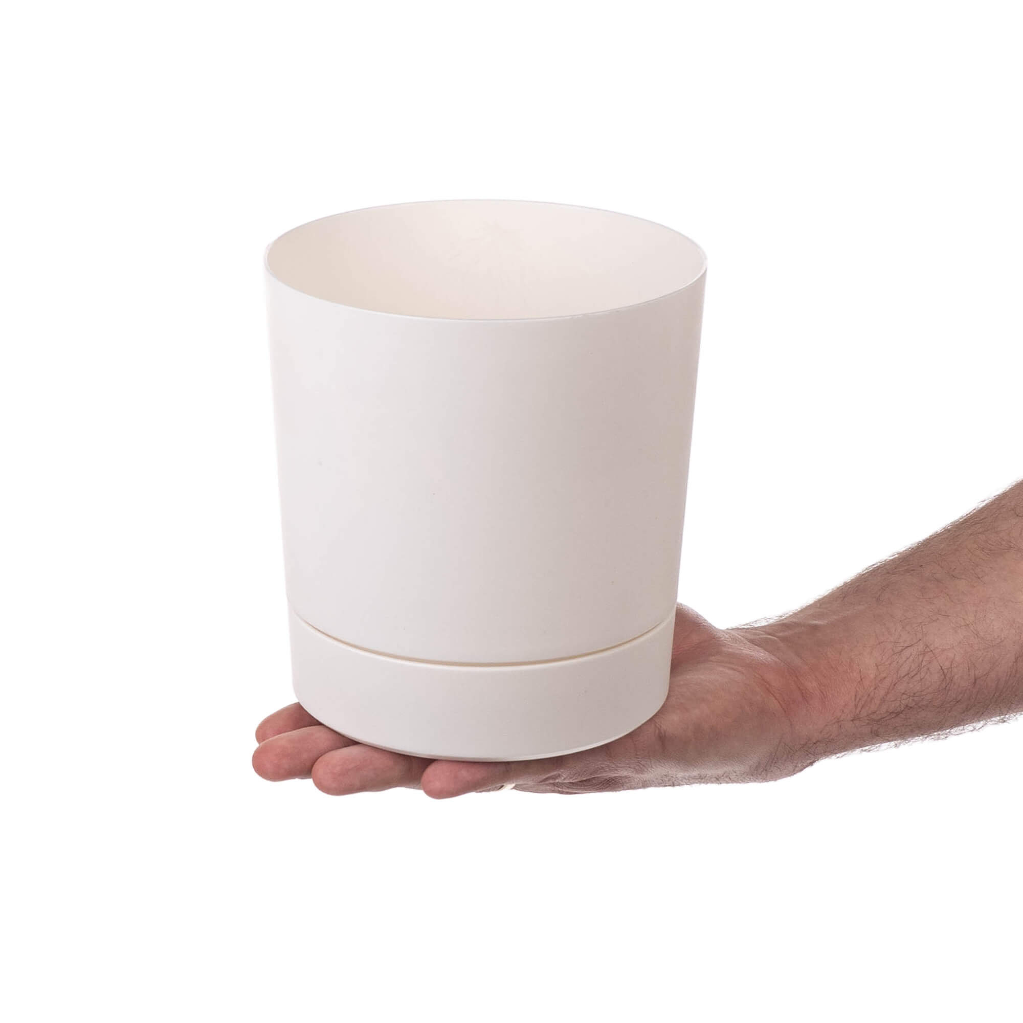 Donica z podstawką Verri 14.5 cm kremowa 2 szt.