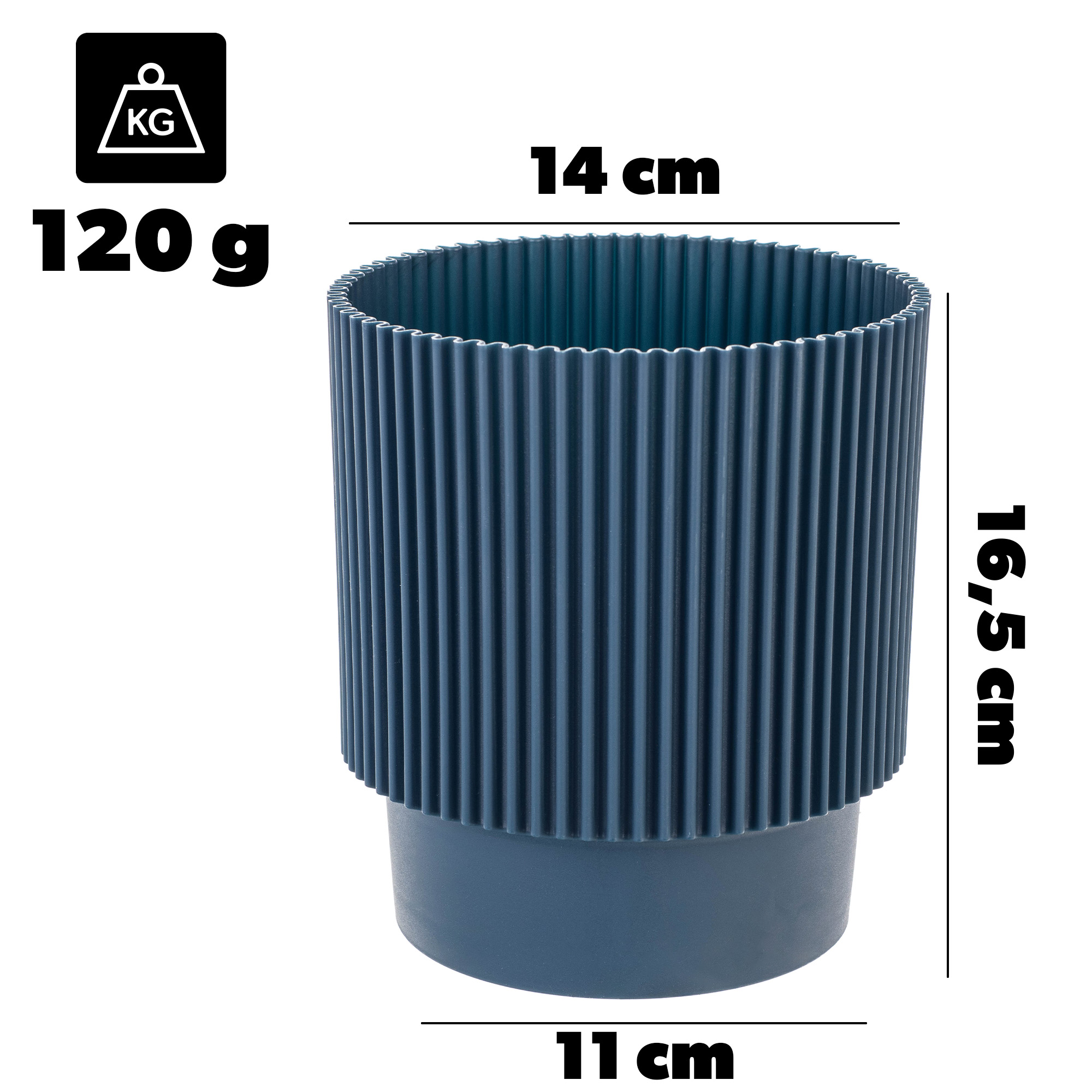 Doniczka na kwiaty Aldeia 14cm granatowy
