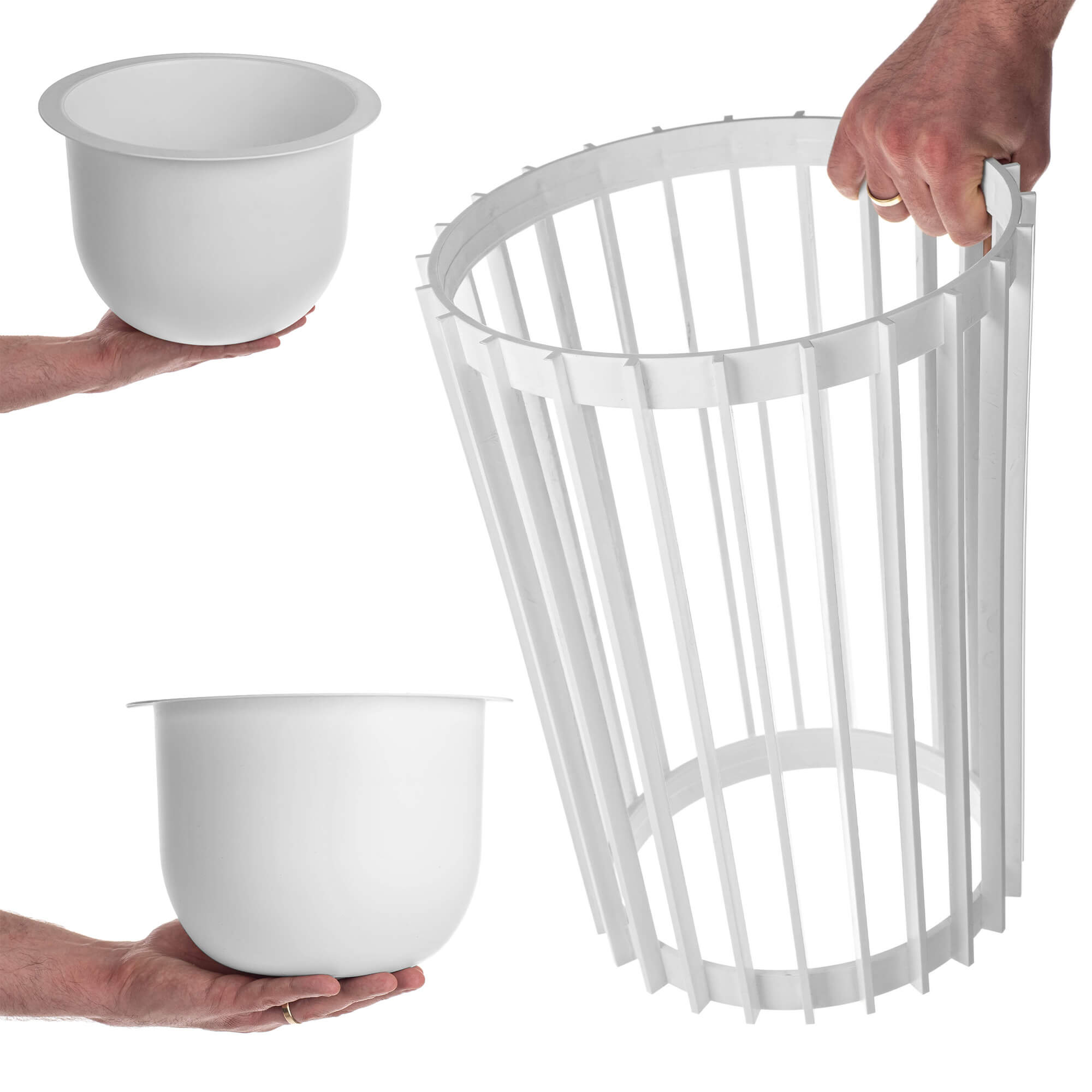 Kwietnik dwustronny Aytre 40 cm biały + 2 wkłady