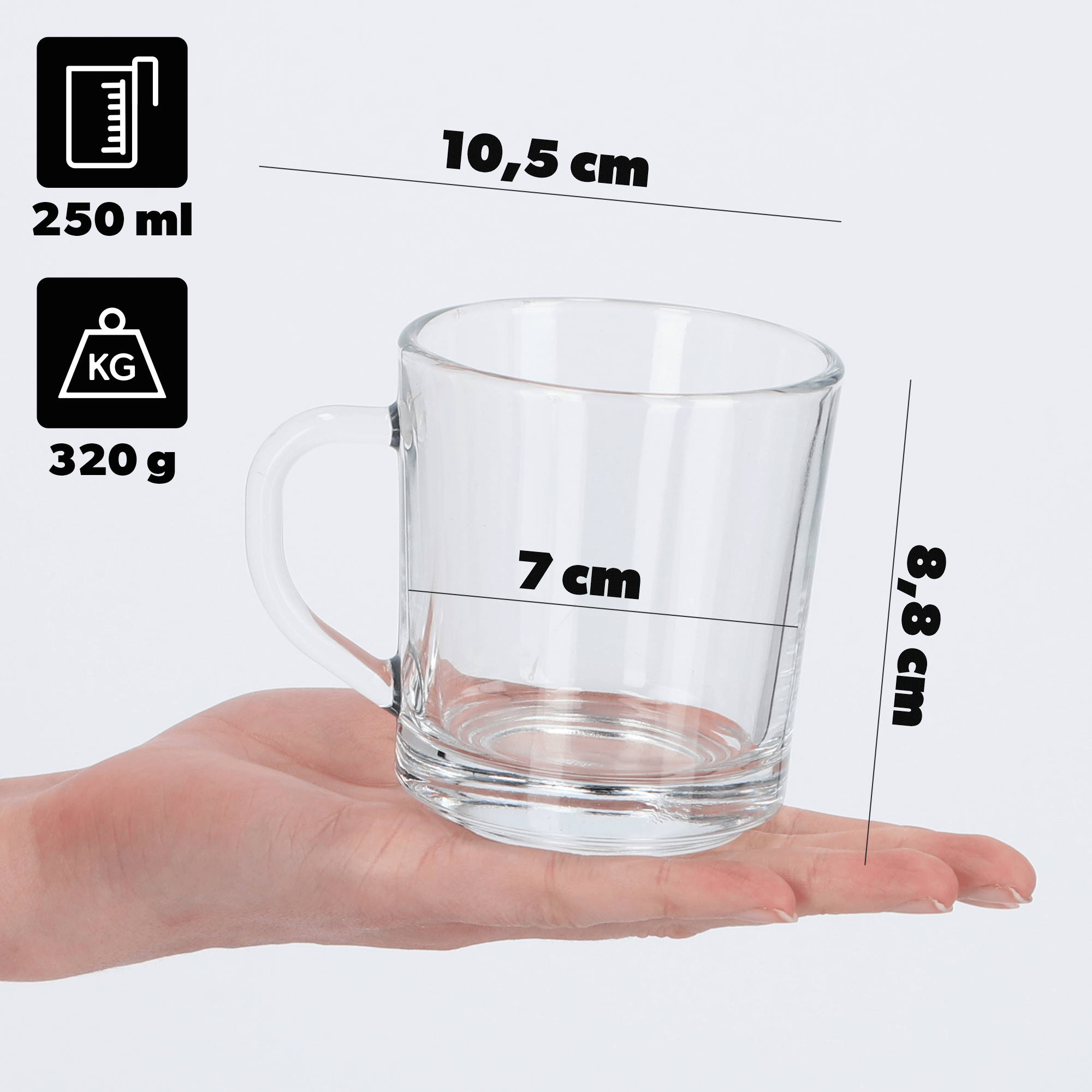 Kubki do herbaty Radal 250 ml, 12 szt.