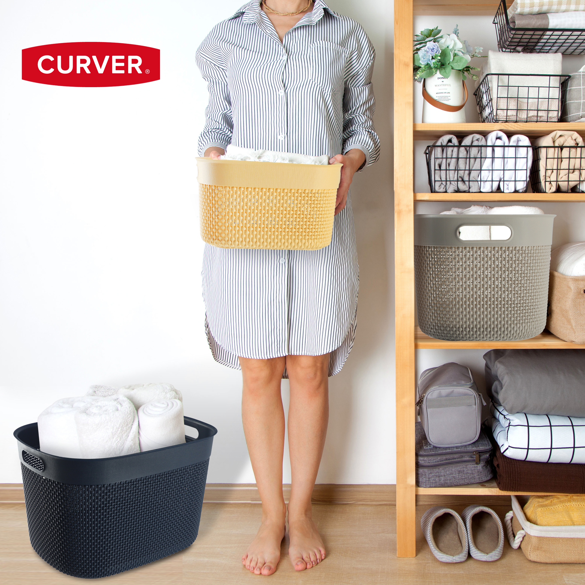 Koszyk prostokątny 3,5l Curver Filo, biały