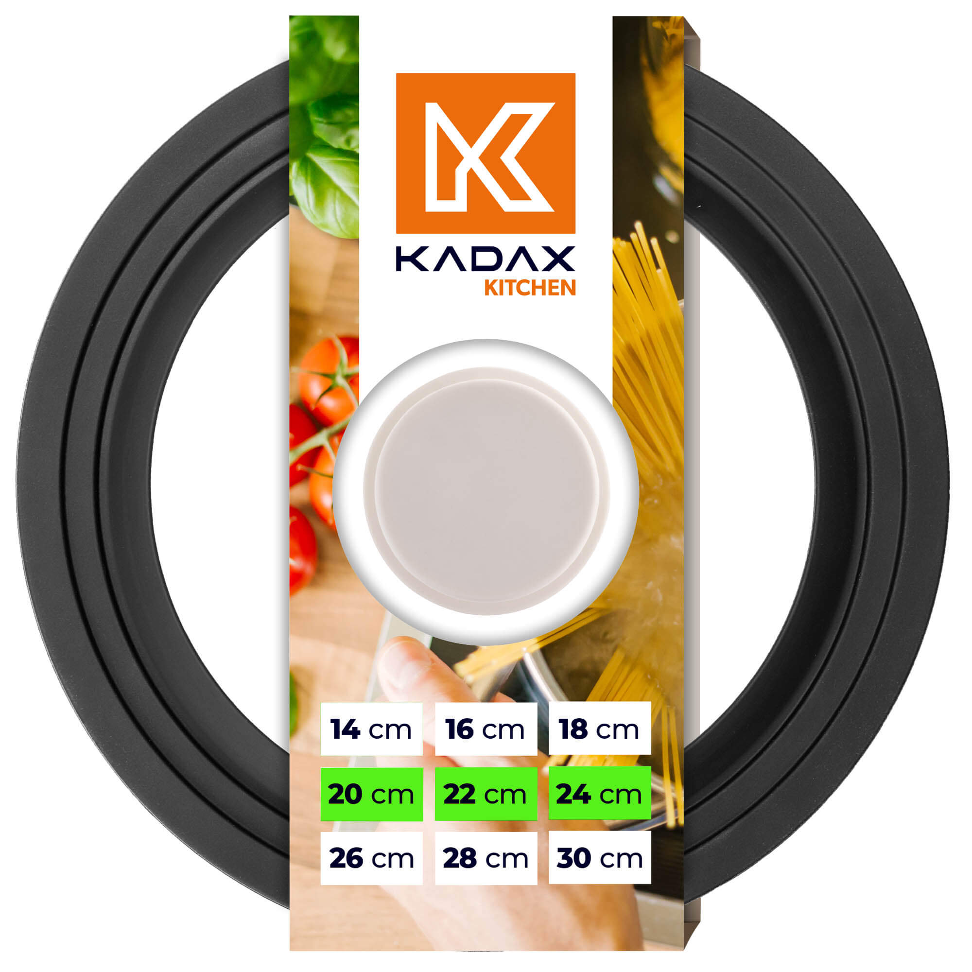 Pokrywa szklana multisize Aiola na garnek 20/22/24 cm z beżowym uchwytem