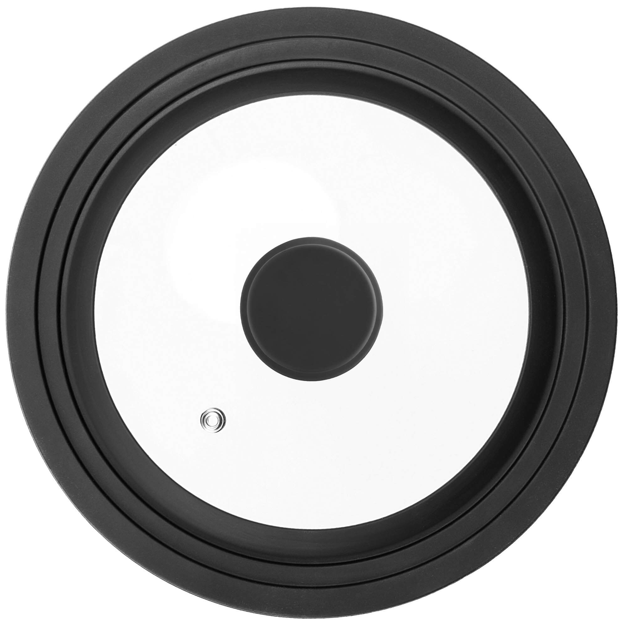 Pokrywa szklana multisize Aiola na garnek 24-28 cm z czarnym matowym uchwytem