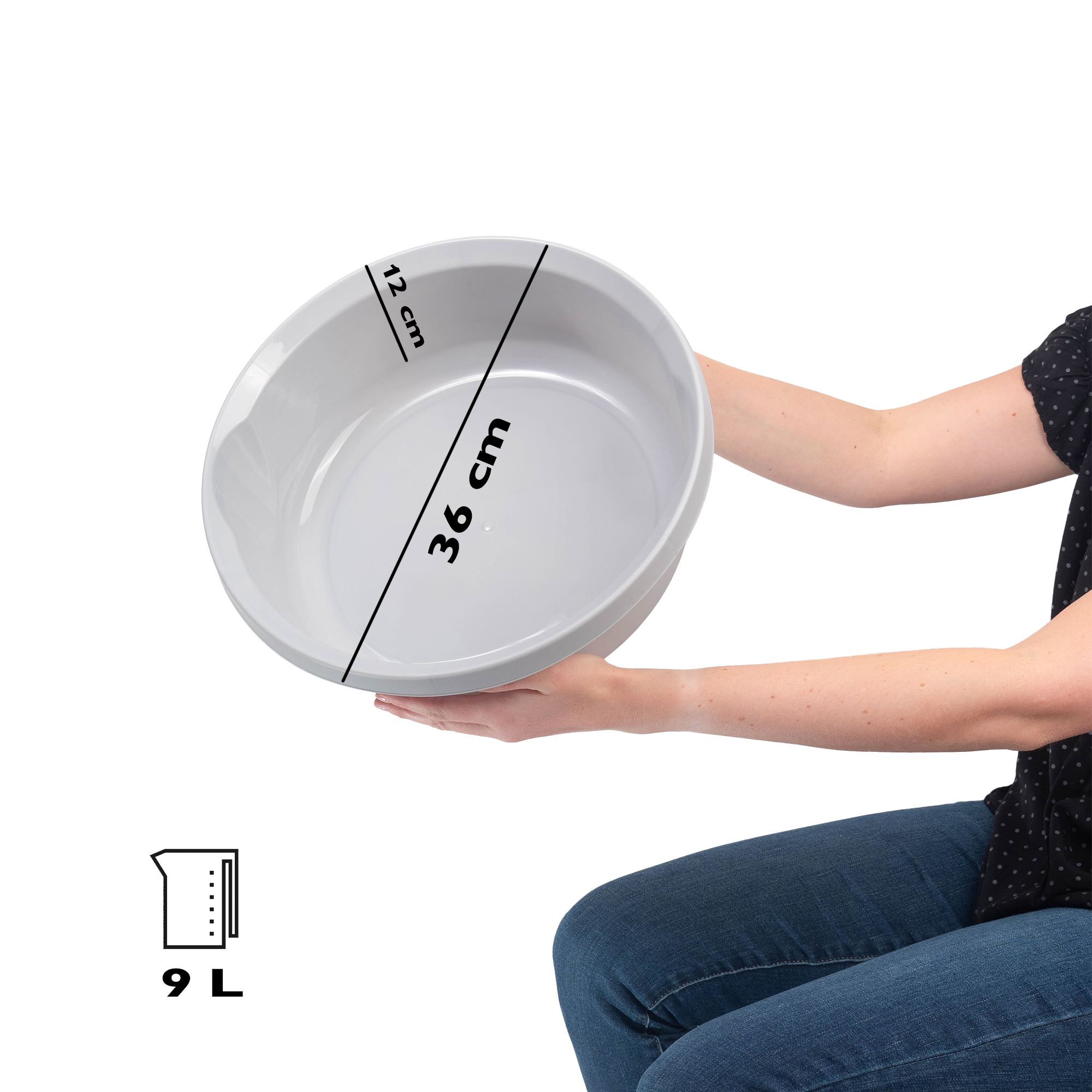 Miska łazienkowa Loja matowa 9L, szara