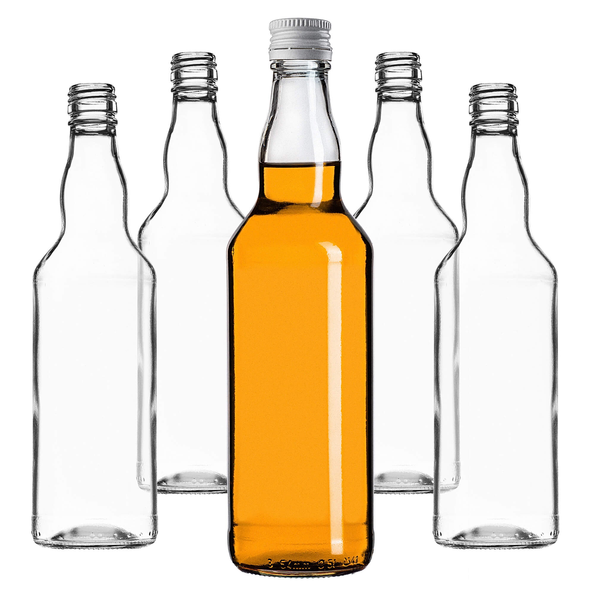 Szklana butelka Monopol 500ml z białą zakrętką 10 szt.