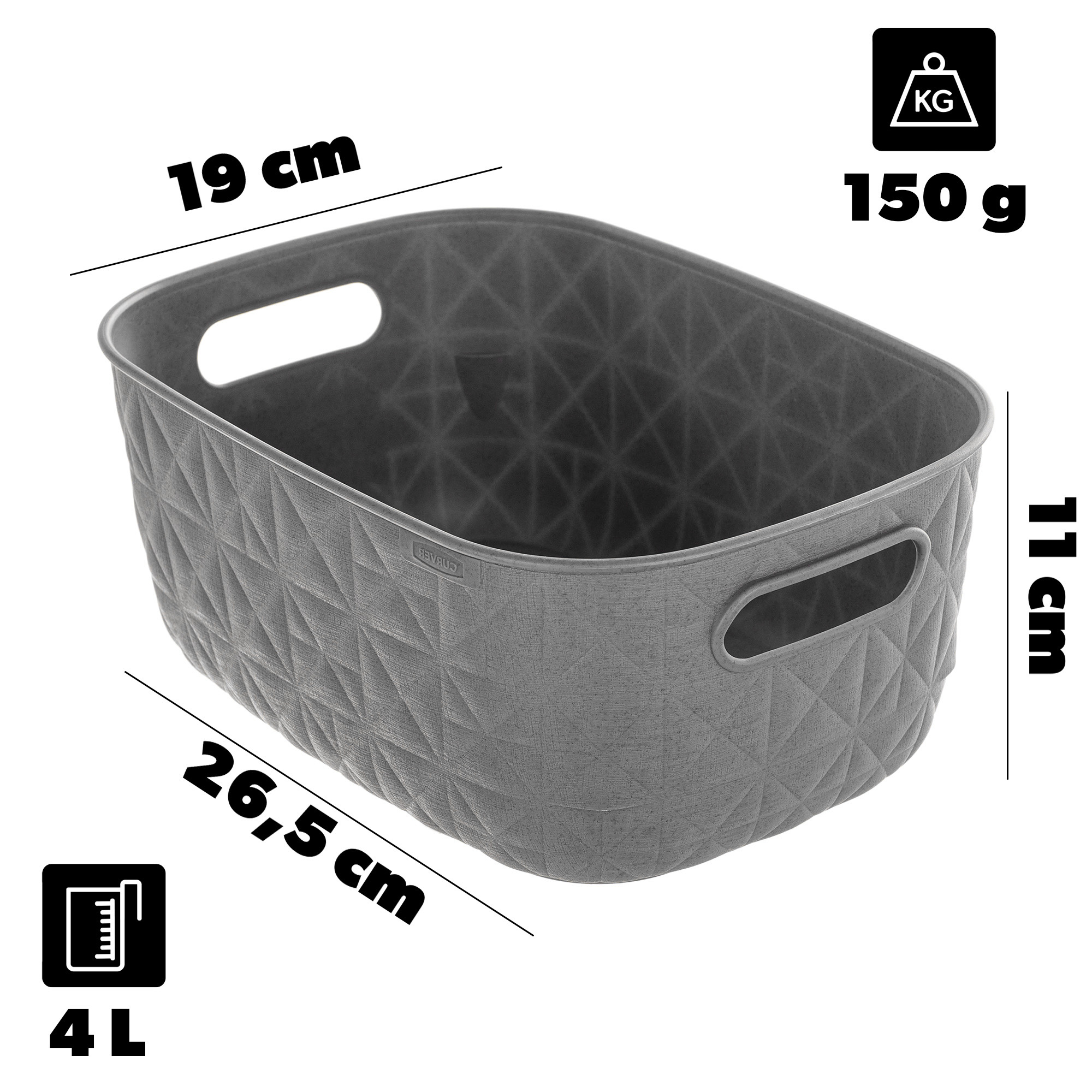 Koszyk Curver Softex S 4L szary