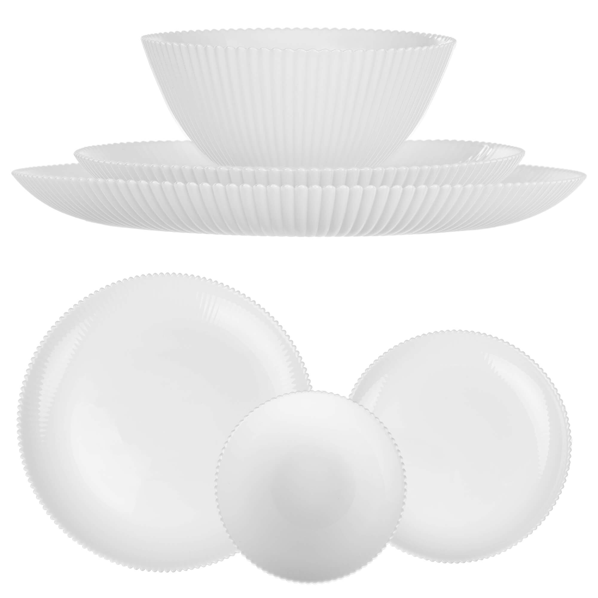 Zestaw obiadowy Regno salaterka 15 cm + talerz deserowy + talerz płytki biały 1 kpl.